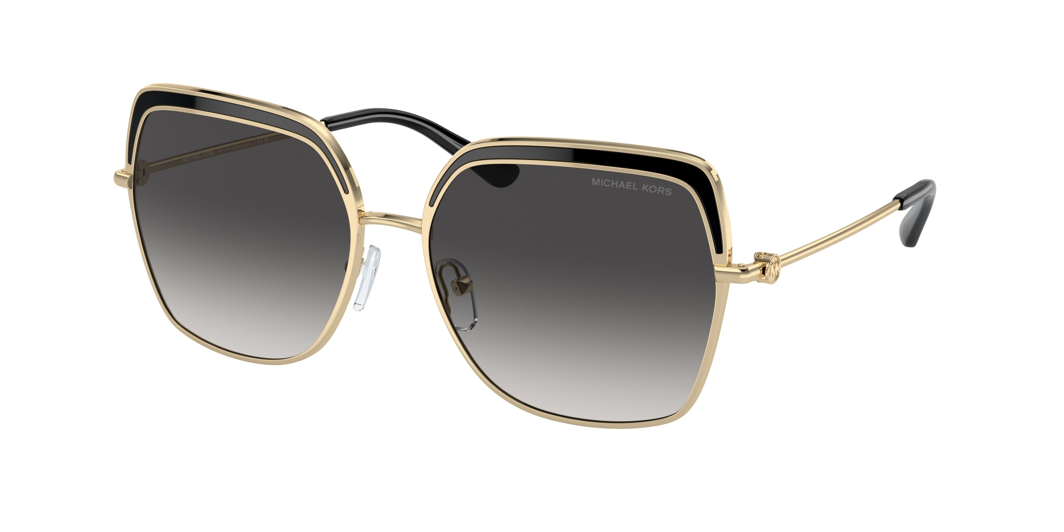 Michael Kors GREENPOINT MK1141 Square Sunglasses 10148G-Light Gold 57-140-16 - Color Map Gold