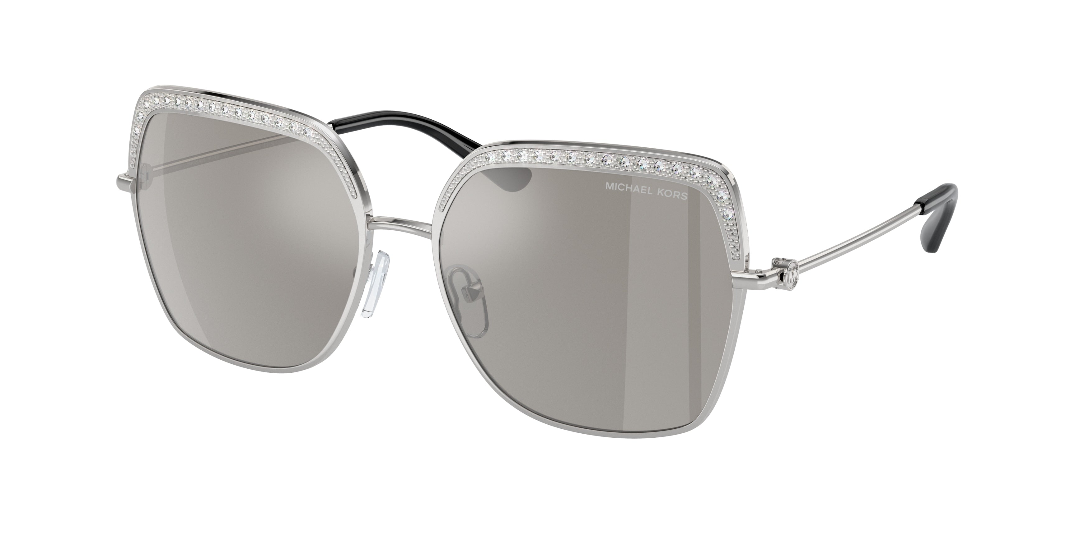 Michael Kors GREENPOINT MK1141 Square Sunglasses 18936G-Silver 57-140-16 - Color Map Silver