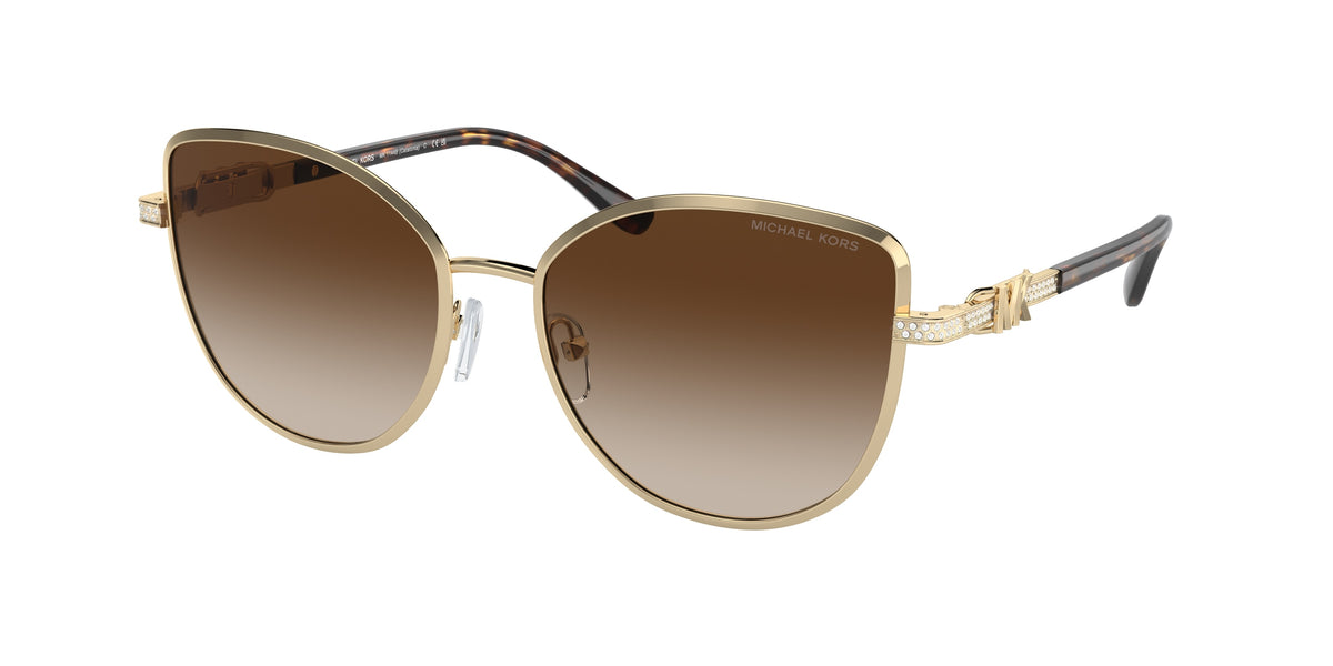 Michael Kors CATALONIA MK1144B Cat Eye Sunglasses 101413-Shiny Light Gold 56-140-17 - Color Map Gold