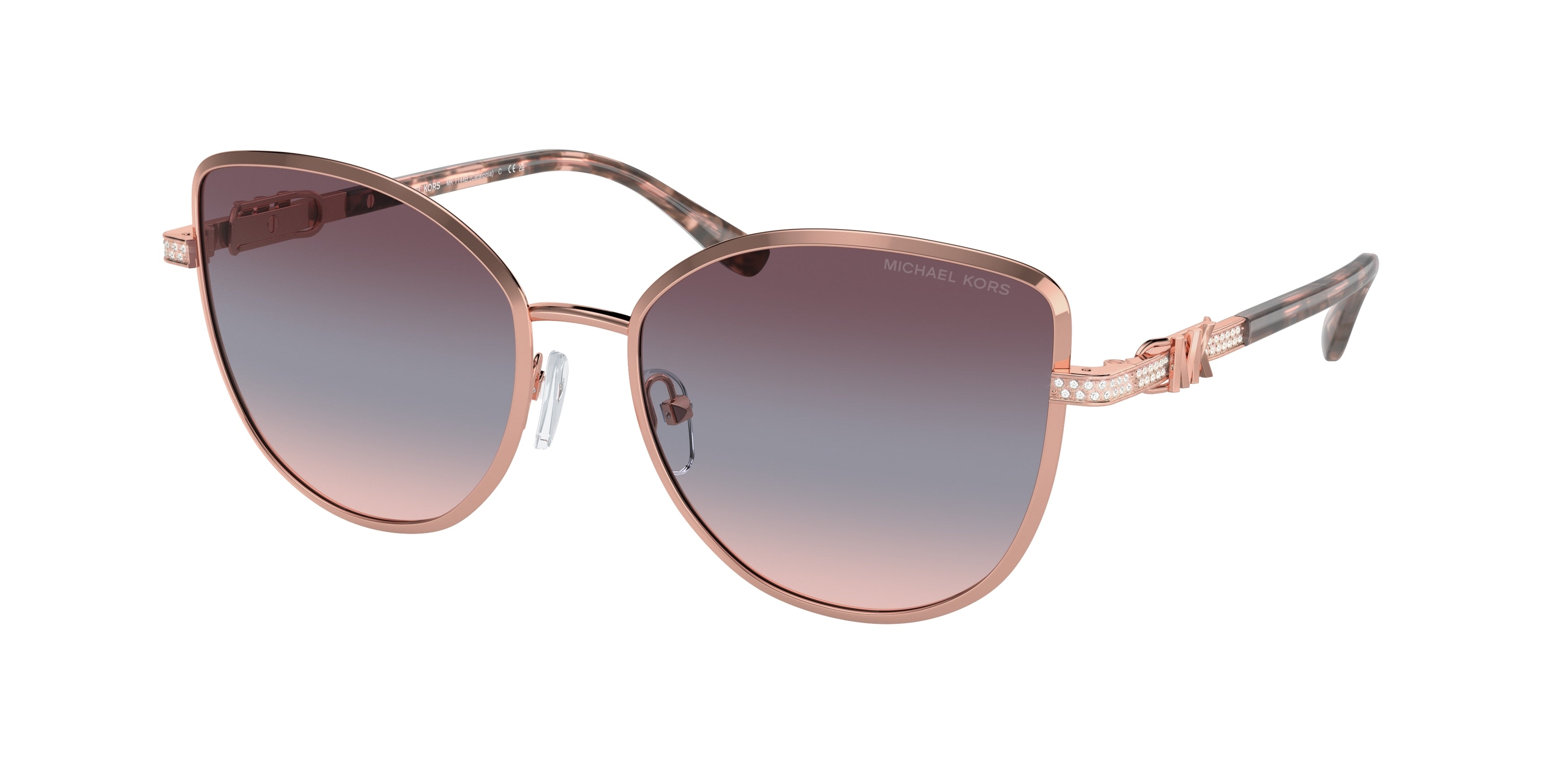 Michael Kors CATALONIA MK1144B Cat Eye Sunglasses 11080J-Shiny Rose Gold 56-140-17 - Color Map Gold