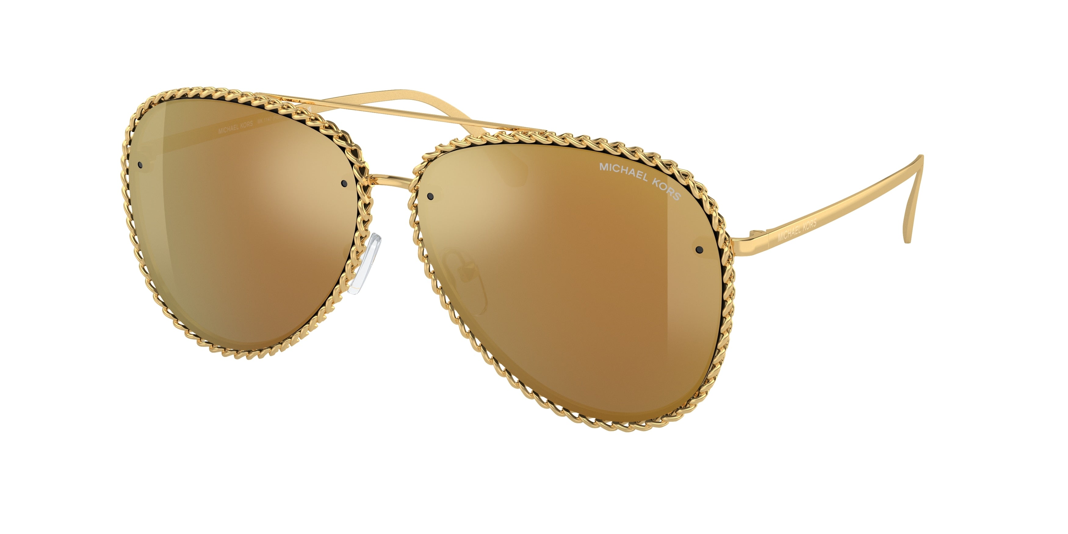 Michael Kors PORTOFINO MK1147 Pilot Sunglasses 18967P-Shiny Yellow Gold 59-140-13 - Color Map Gold