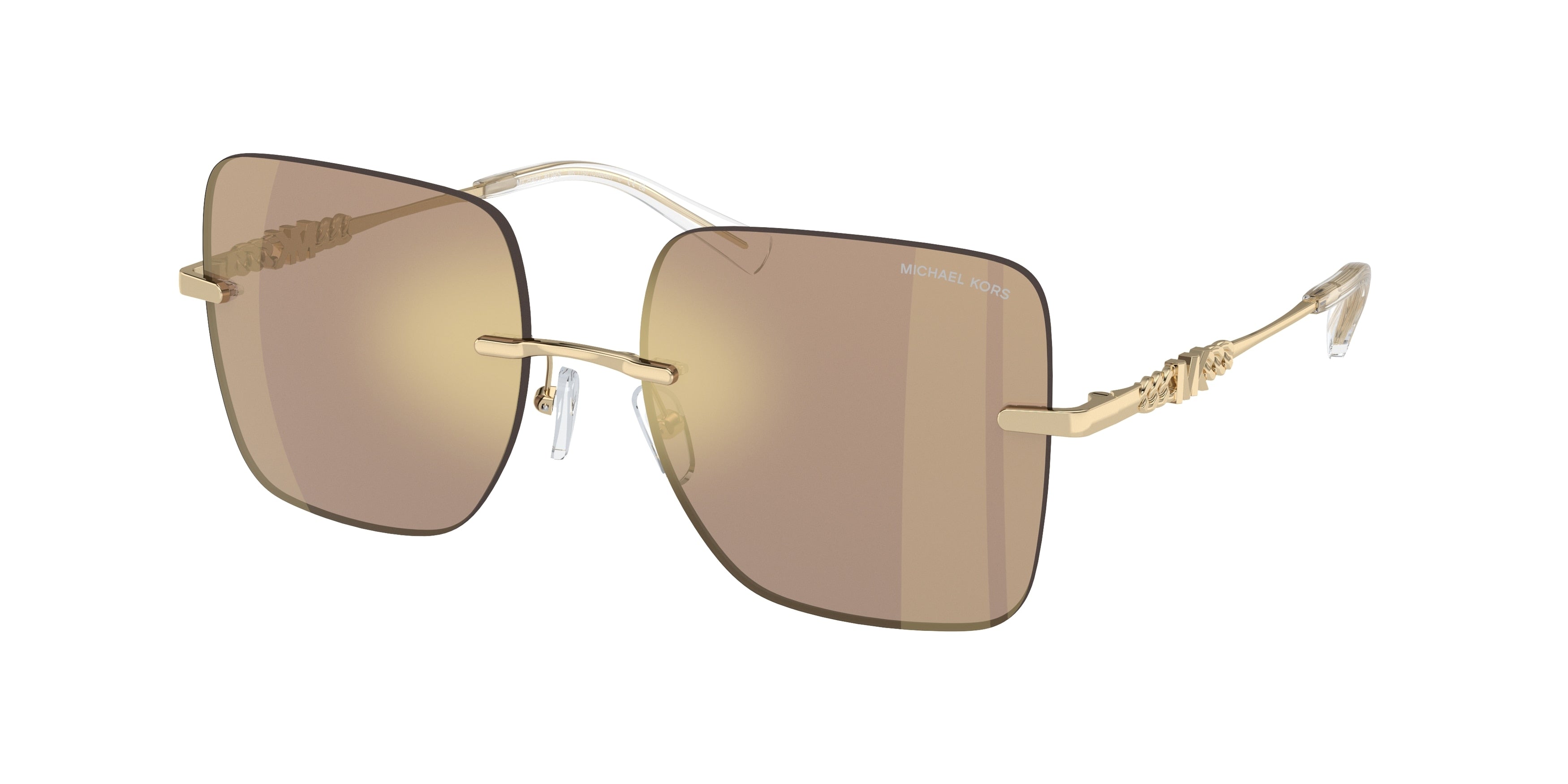 Michael Kors QUéBEC MK1150 Square Sunglasses 10145A-Brown Mirror 55-140-17 - Color Map Brown