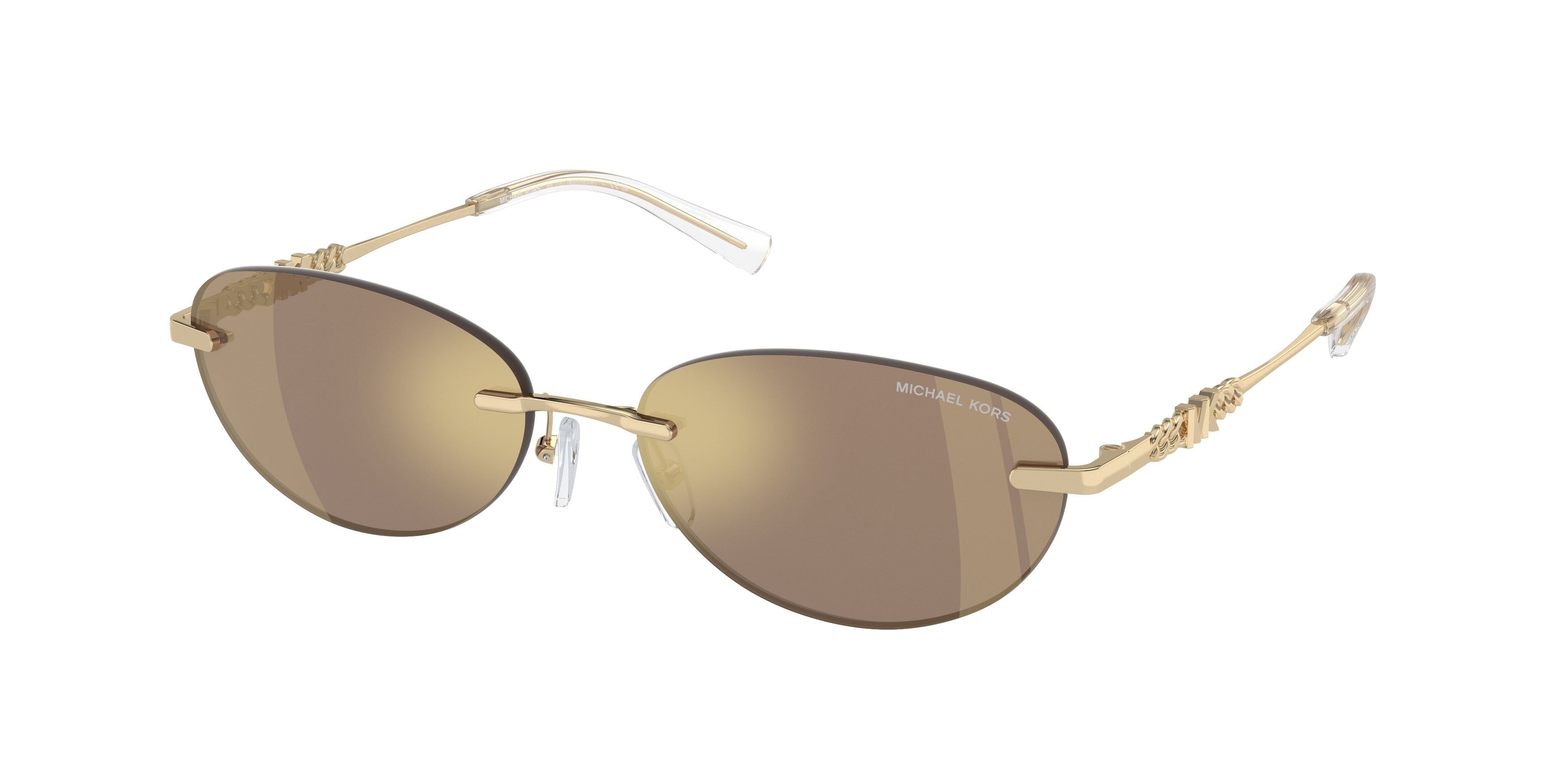 Michael Kors MANCHESTER MK1151 Oval Sunglasses 10145A-Brown Mirror 58-140-16 - Color Map Brown