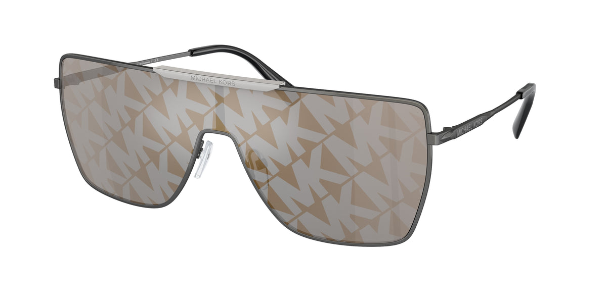 Michael Kors SNOWMASS MK1152 Rectangle Sunglasses 1002/E-Matte Gunmetal 42-145-142 - Color Map Grey