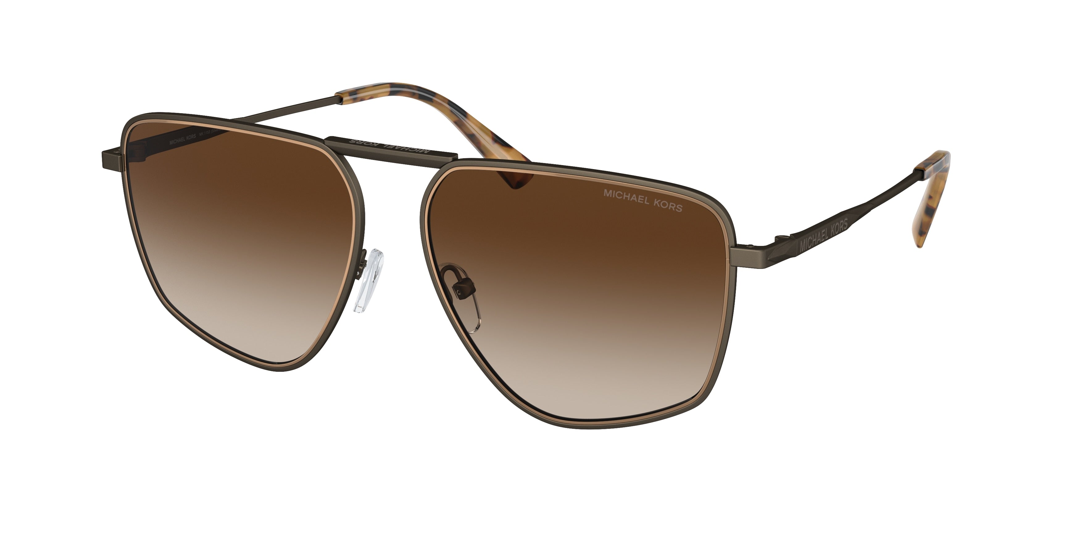 Michael Kors SILVERTON MK1153 Pilot Sunglasses 100113-Matte Husk 58-145-15 - Color Map Grey