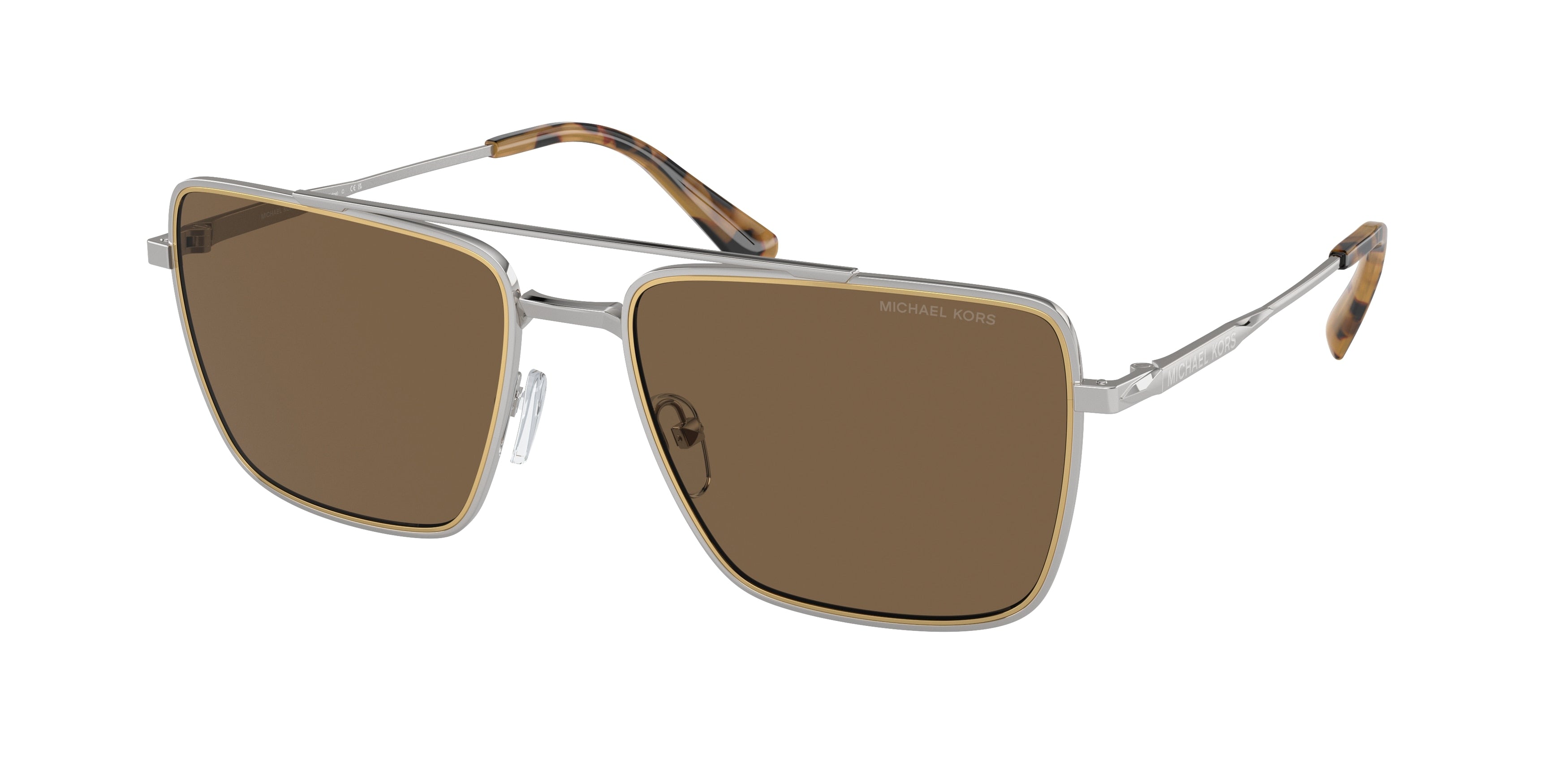Michael Kors BLUE RIDGE MK1154 Square Sunglasses 189373-Shiny Silver 58-145-18 - Color Map Silver