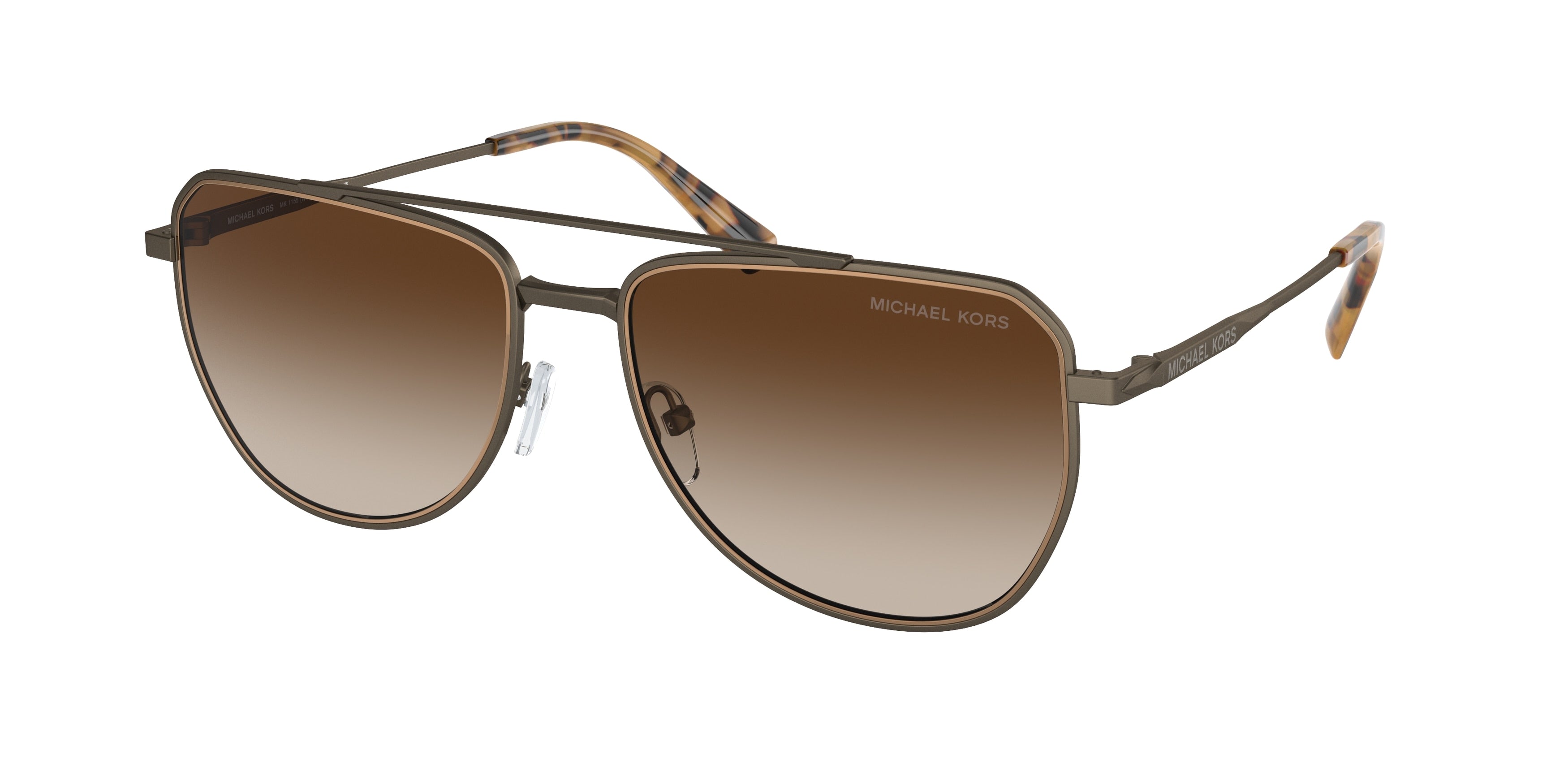 Michael Kors WHISTLER MK1155 Pilot Sunglasses 100113-Matte Husk 58-145-17 - Color Map Grey