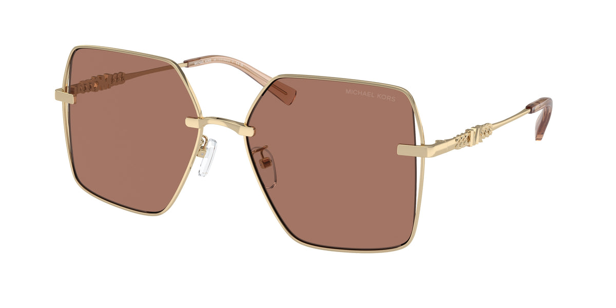 Michael Kors SANYA MK1157D Square Sunglasses 101403-Shiny Light Gold 58-145-17 - Color Map Gold