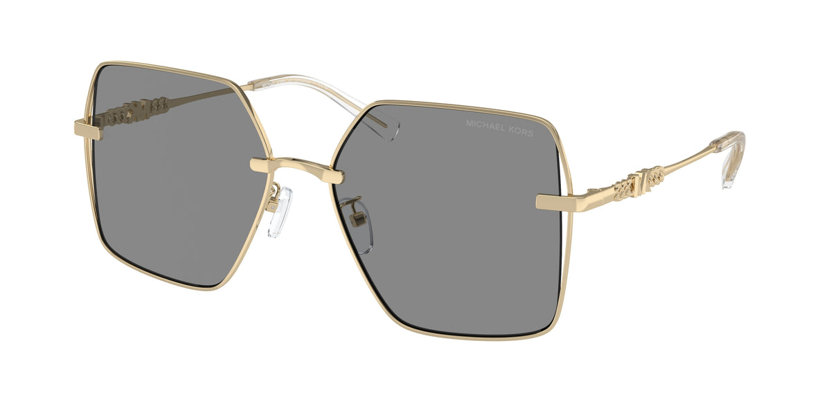 Michael Kors SANYA MK1157D Square Sunglasses 10143F-Shiny Light Gold 58-145-17 - Color Map Gold