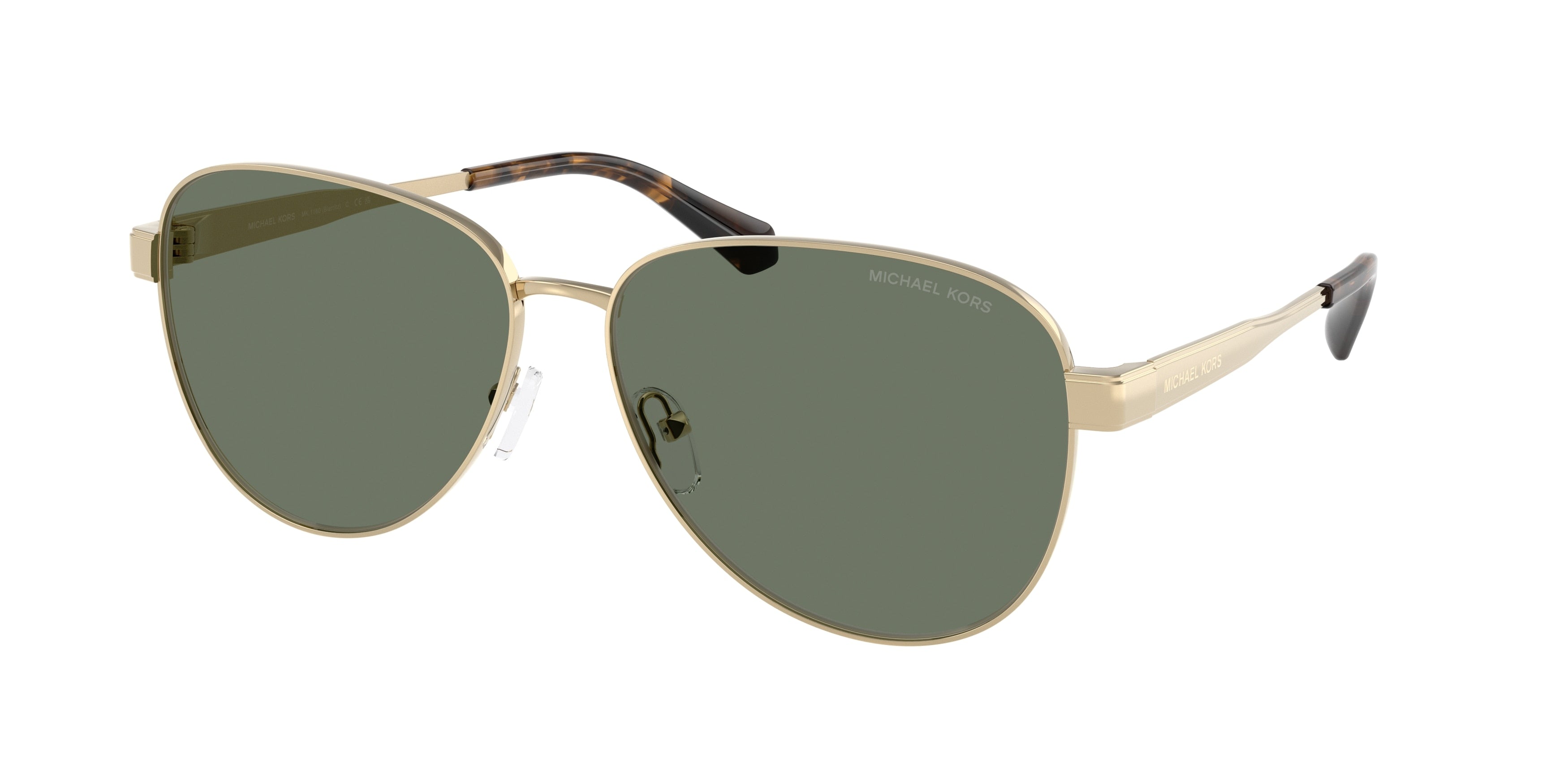 Michael Kors BIARRITZ MK1160 Pilot Sunglasses 10143H-Light Gold Shiny 61-145-14 - Color Map Gold