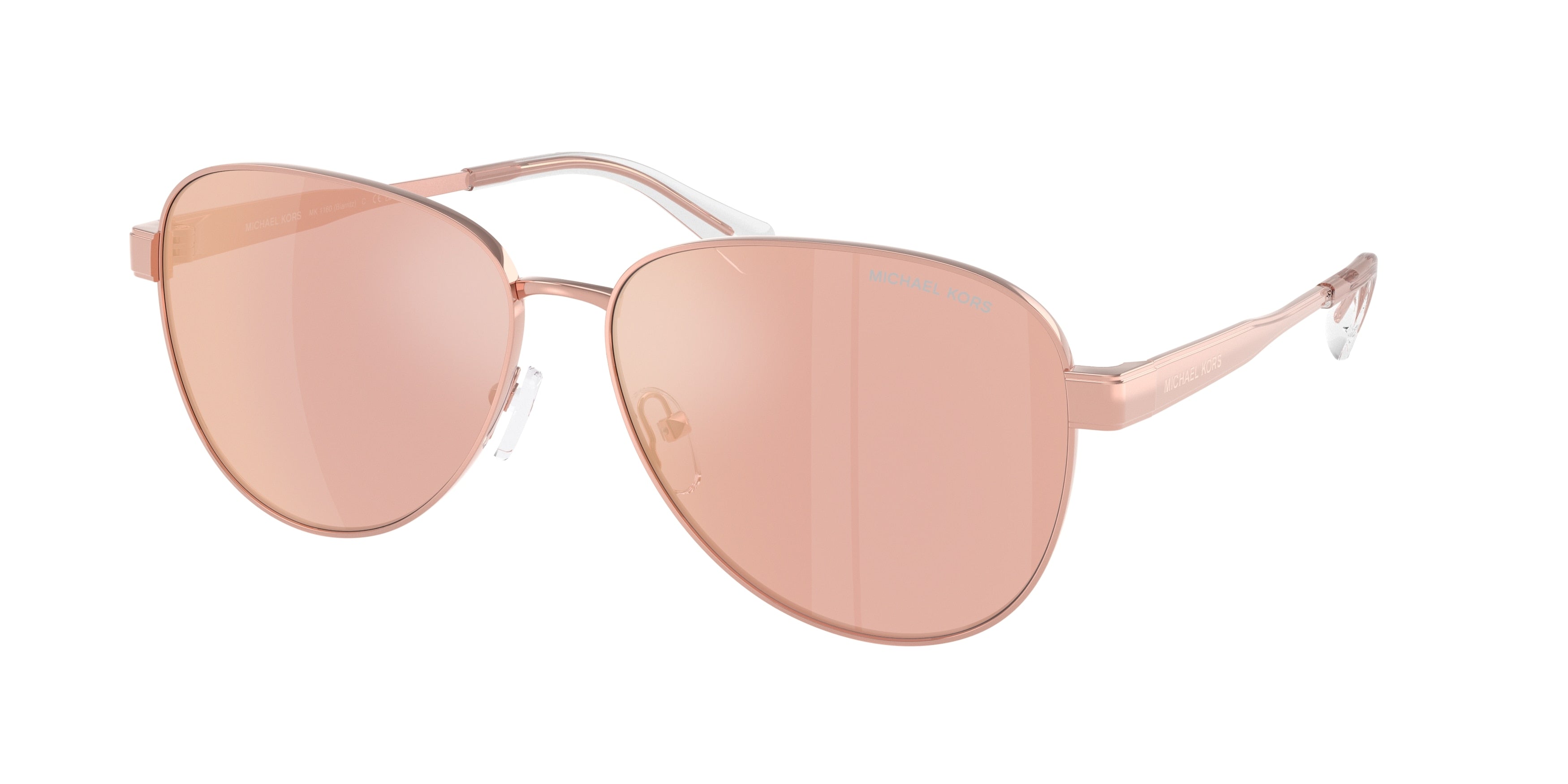Michael Kors BIARRITZ MK1160 Pilot Sunglasses 11086X-Rose Gold 61-145-14 - Color Map Gold