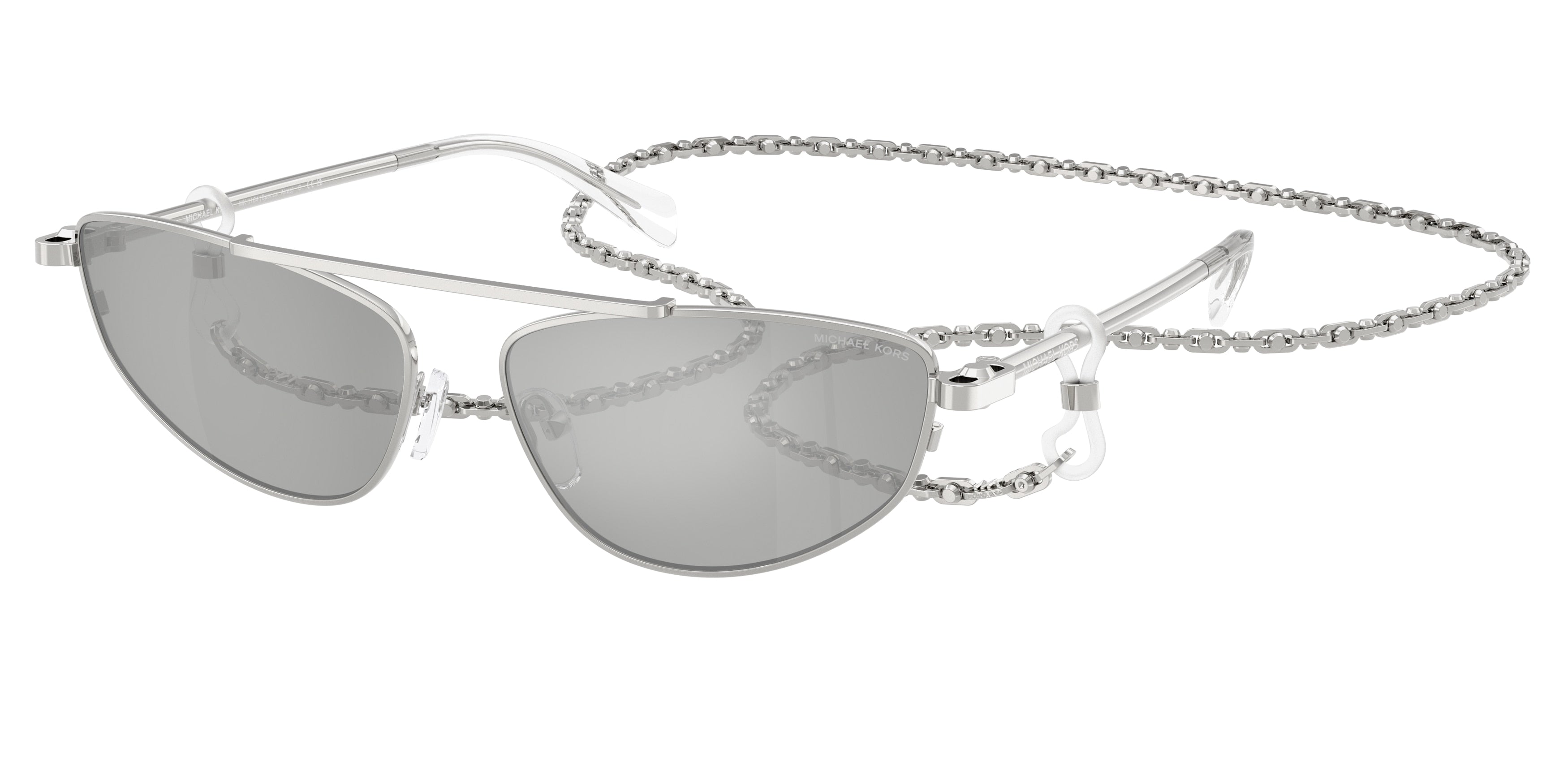 Michael Kors BUENOS AIRES MK1164 Irregular Sunglasses 19038V-Silver Shiny 60-140-15 - Color Map Silver