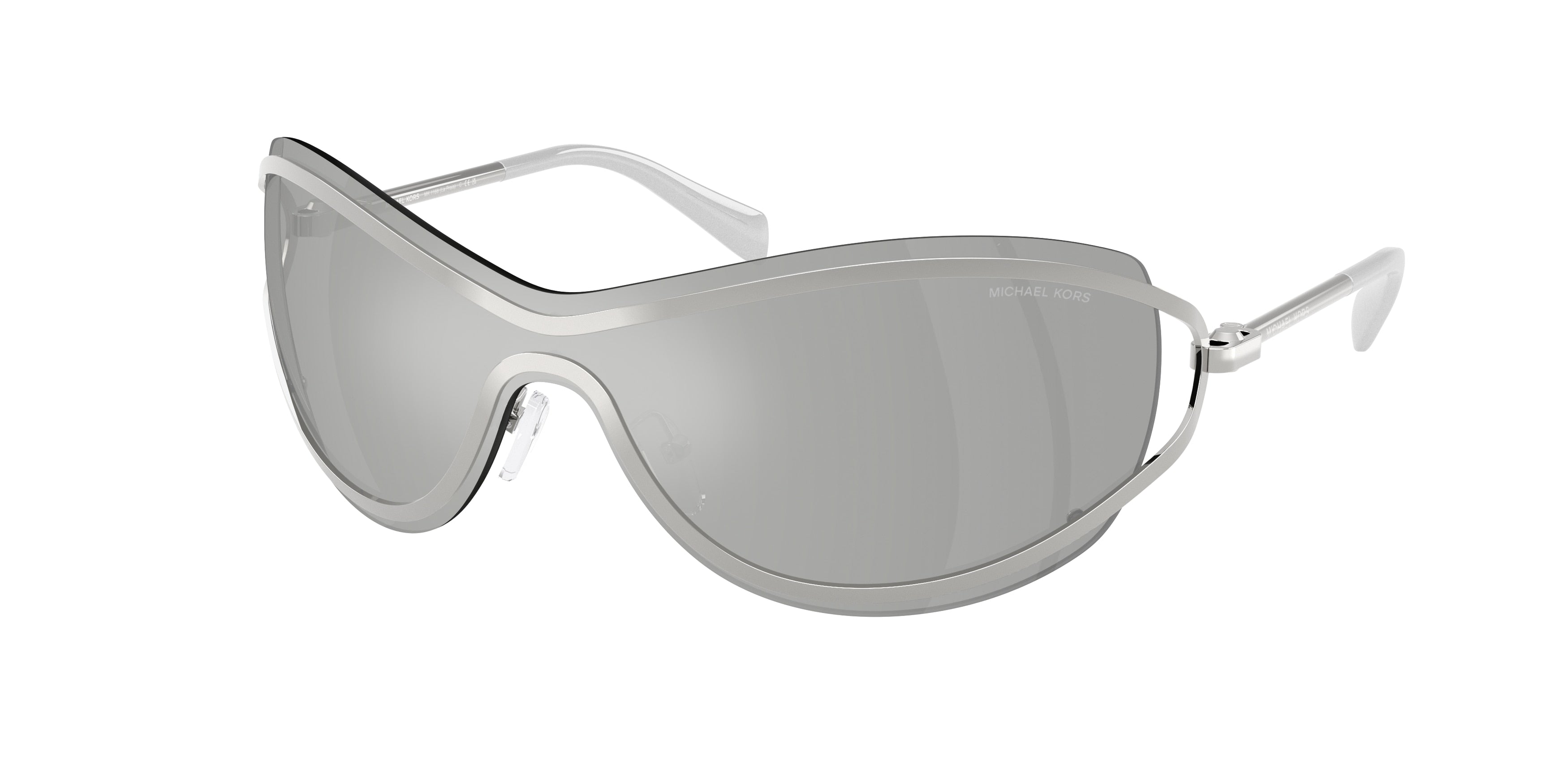 Michael Kors LA PRAIA MK1166 Irregular Sunglasses 19038V-Silver Shiny 38-110-138 - Color Map Silver