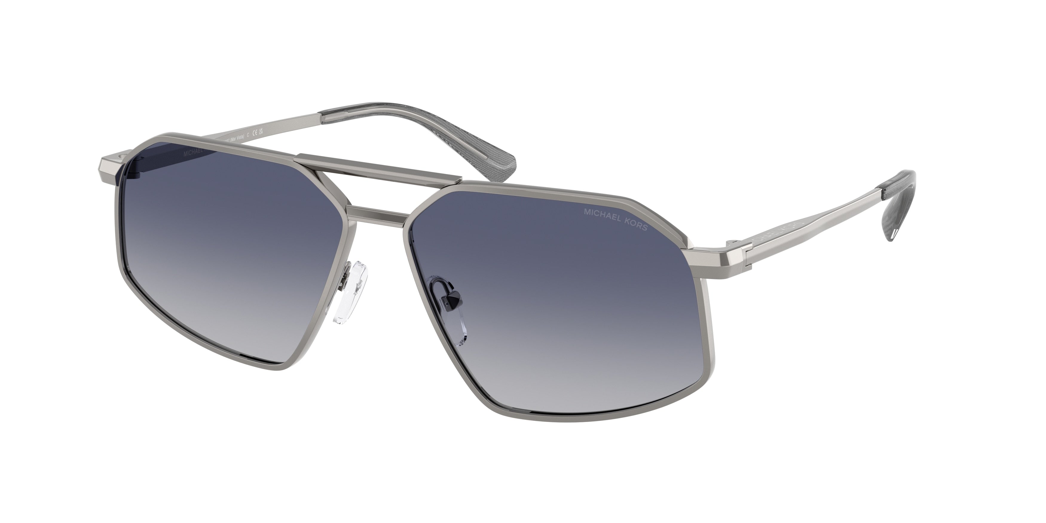 Michael Kors MAR VISTA MK1167 Irregular Sunglasses 10024L-Shiny Gunmetal 60-145-13 - Color Map Grey