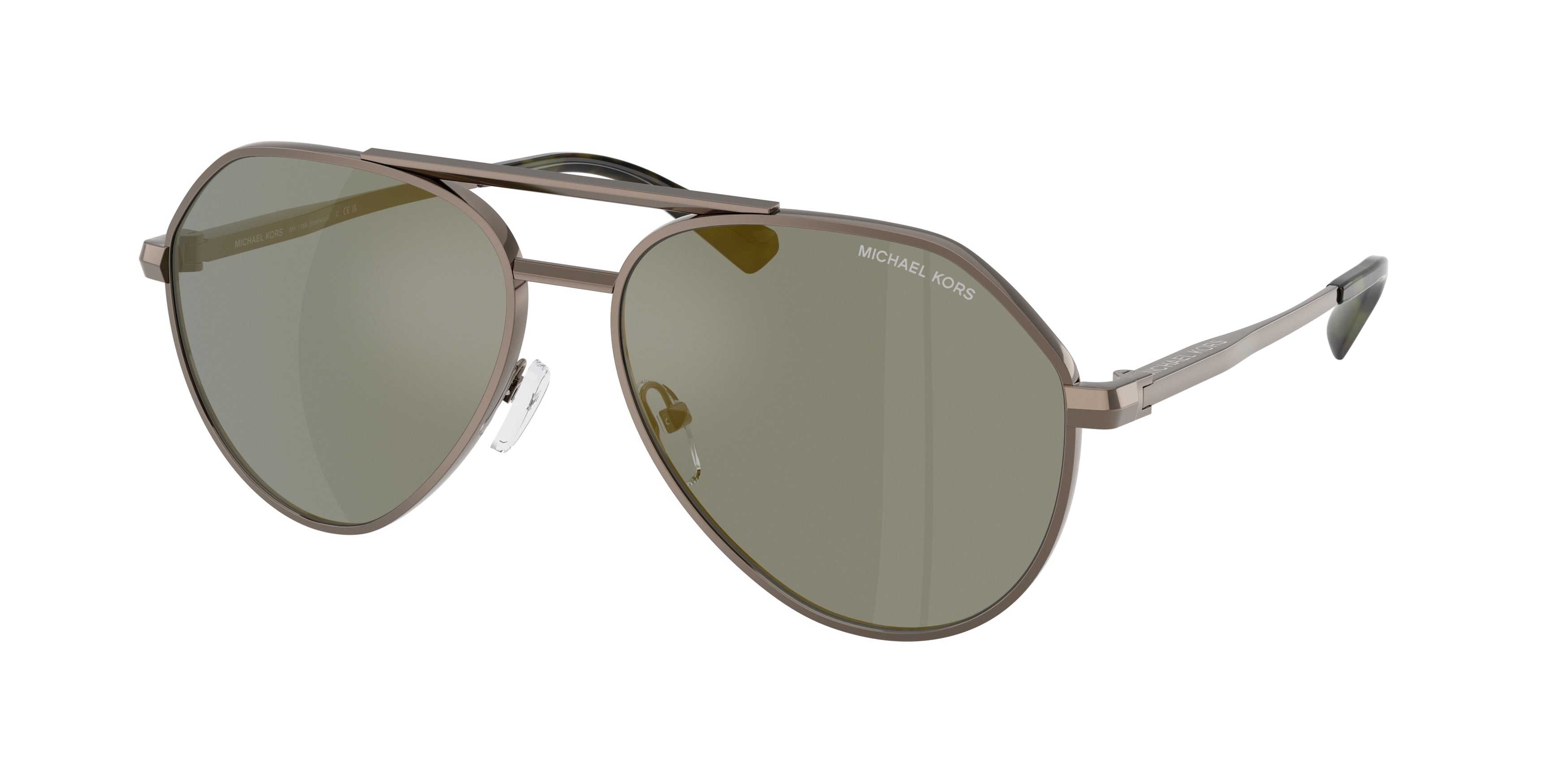 Michael Kors BRENTWOOD MK1168 Pilot Sunglasses 10014T-Matte Husk 60-145-15 - Color Map Grey