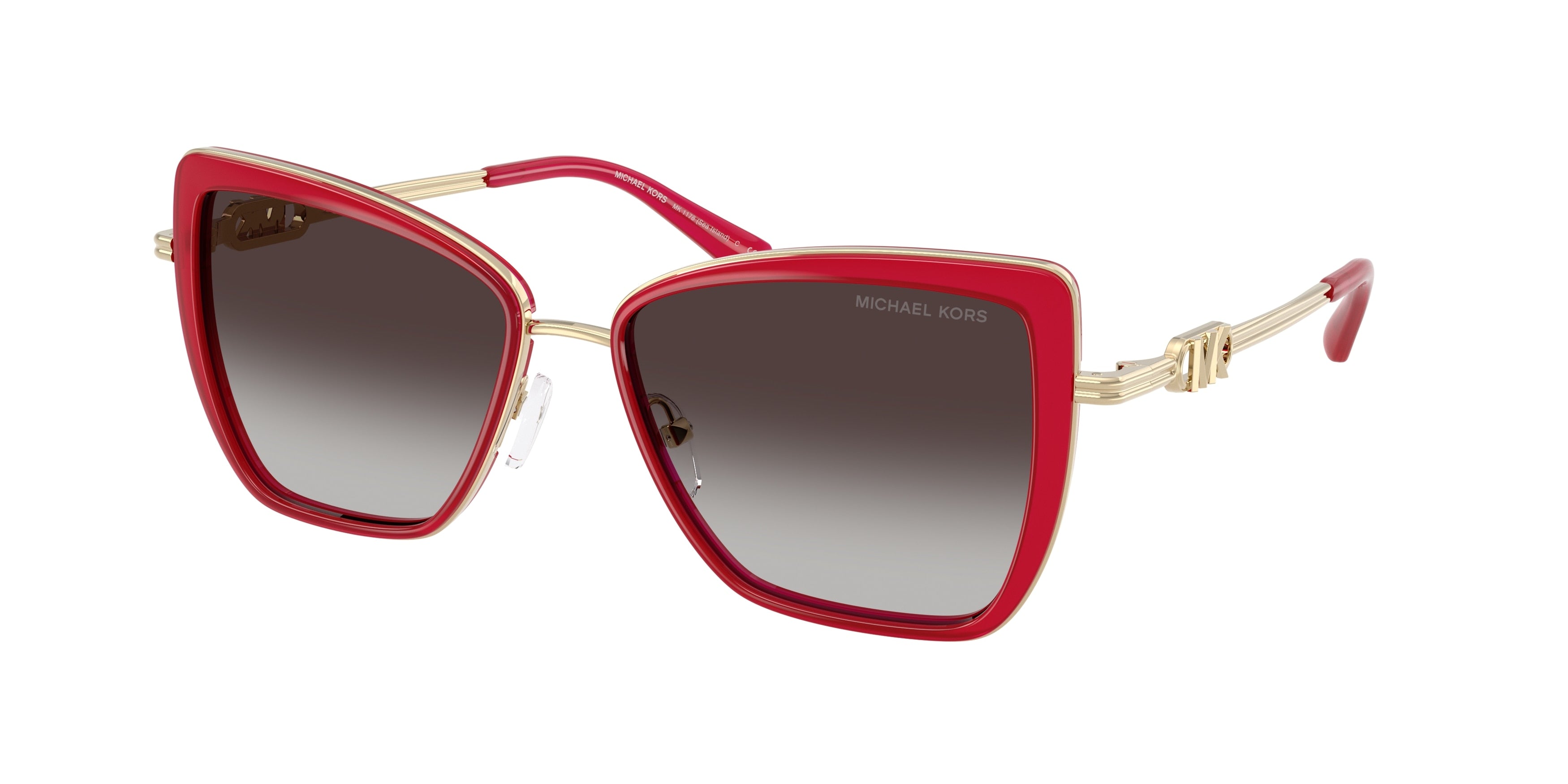 Michael Kors SEA ISLAND MK1178 Butterfly Sunglasses 40578G-Raspberry 55-140-16 - Color Map Red