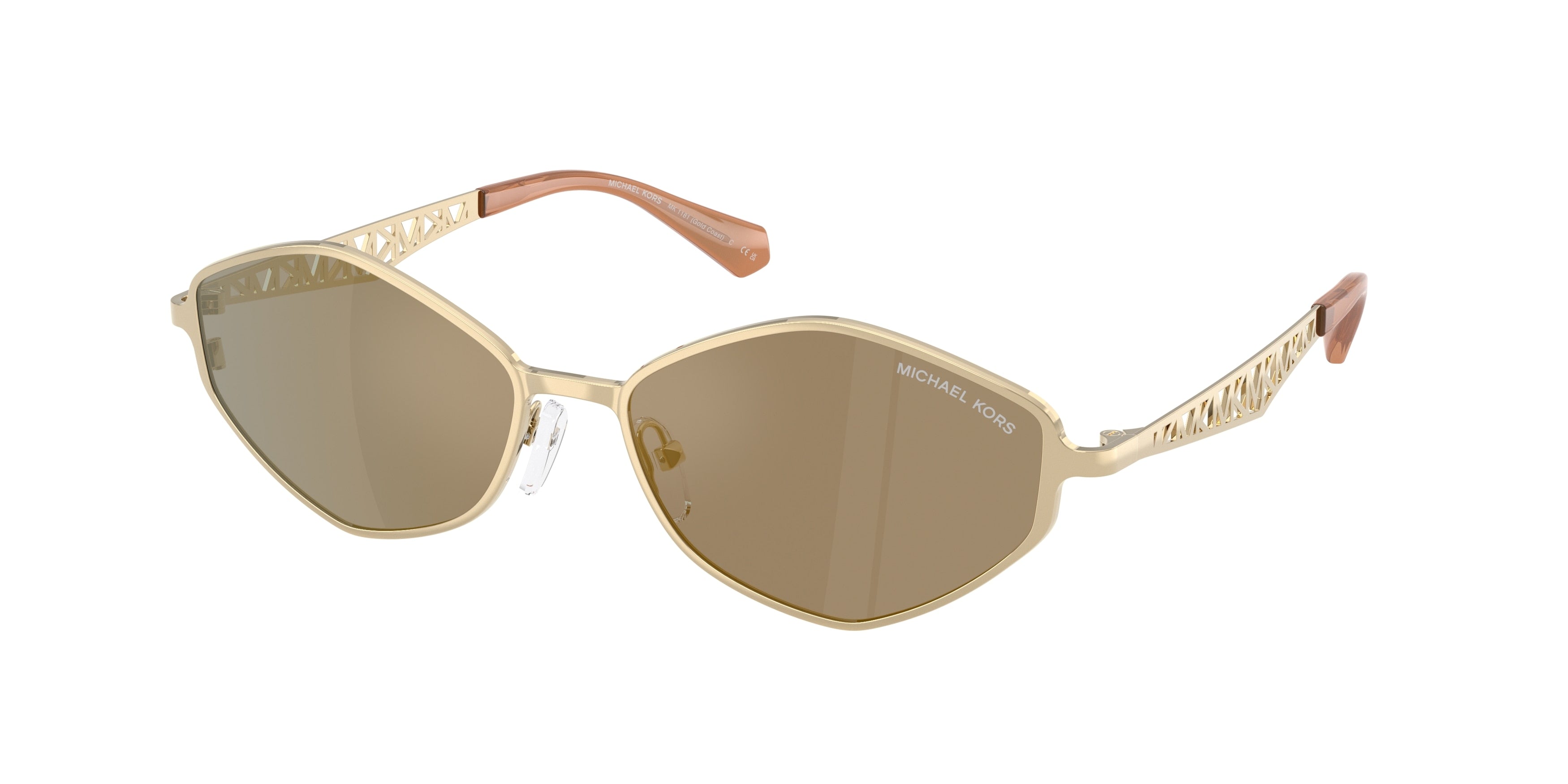 Michael Kors GOLD COAST MK1181 Irregular Sunglasses 10144T-Light Gold 56-140-16 - Color Map Gold