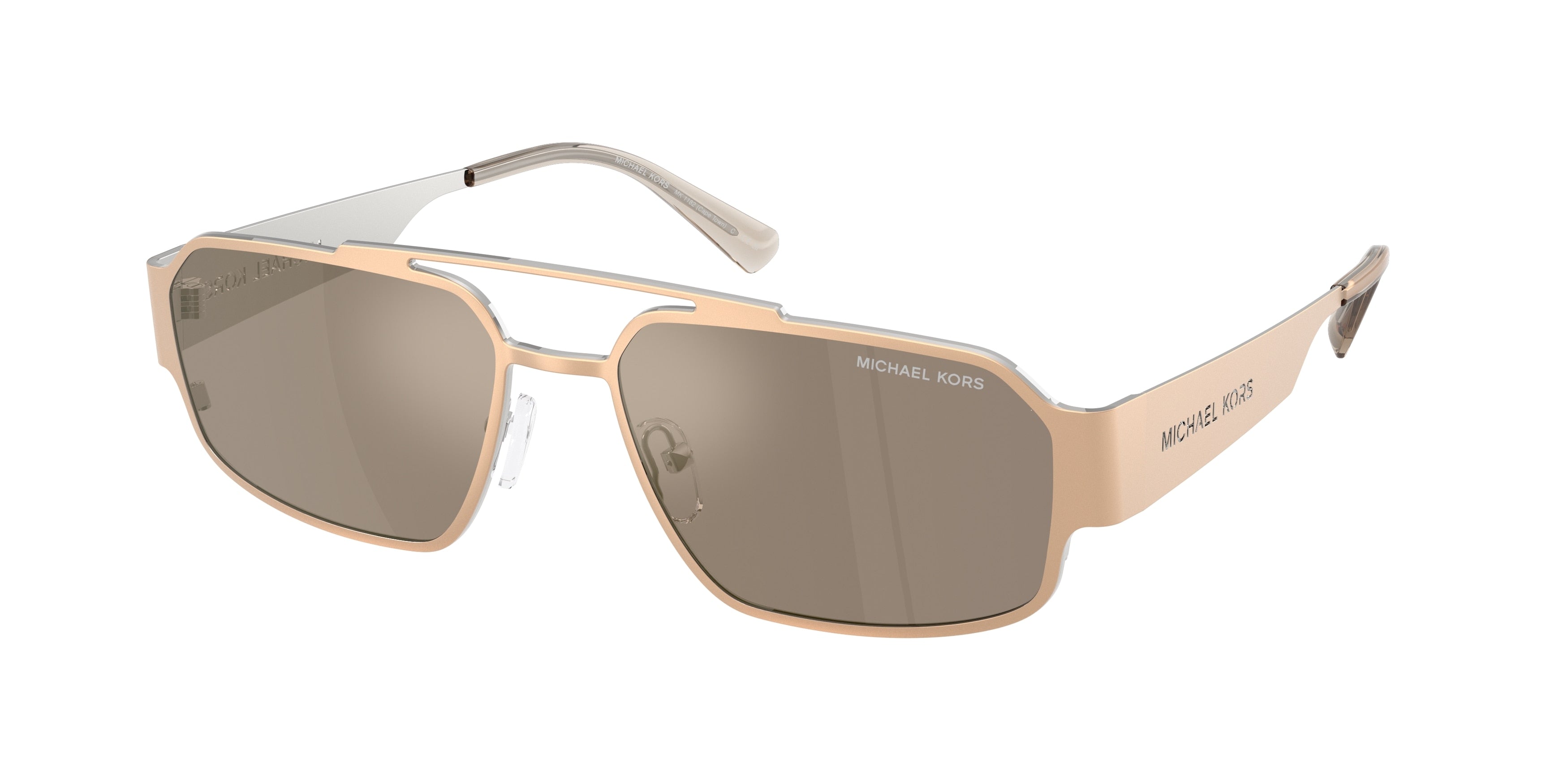 Michael Kors CAPE TOWN MK1182 Rectangle Sunglasses 10145A-Gold Matte 58-145-17 - Color Map Gold