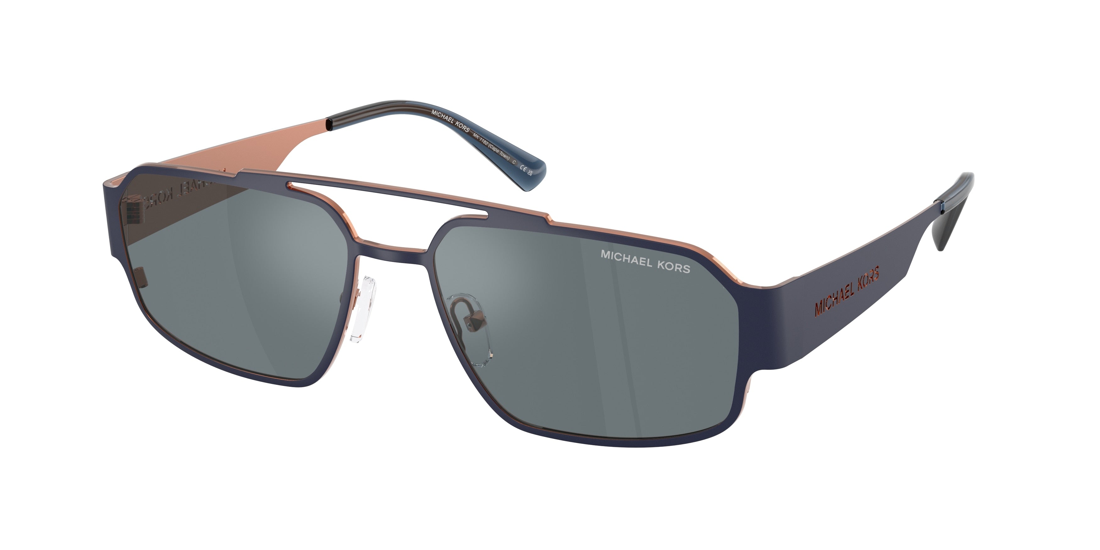 Michael Kors CAPE TOWN MK1182 Rectangle Sunglasses 12076G-Navy 58-145-17 - Color Map Blue