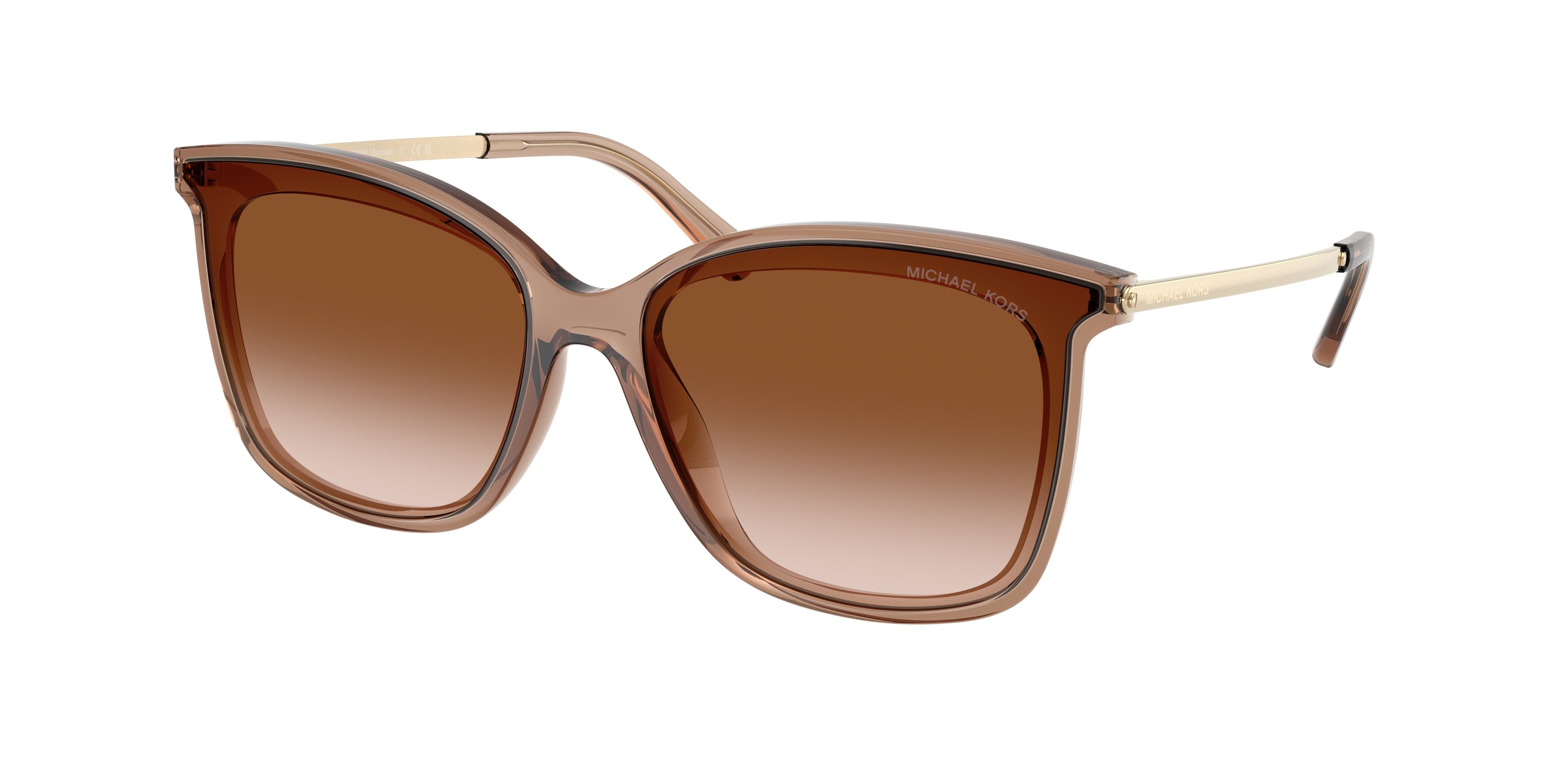 Michael Kors ZERMATT MK2079U Square Sunglasses 39383B-Brown Transparent 61-140-17 - Color Map Brown