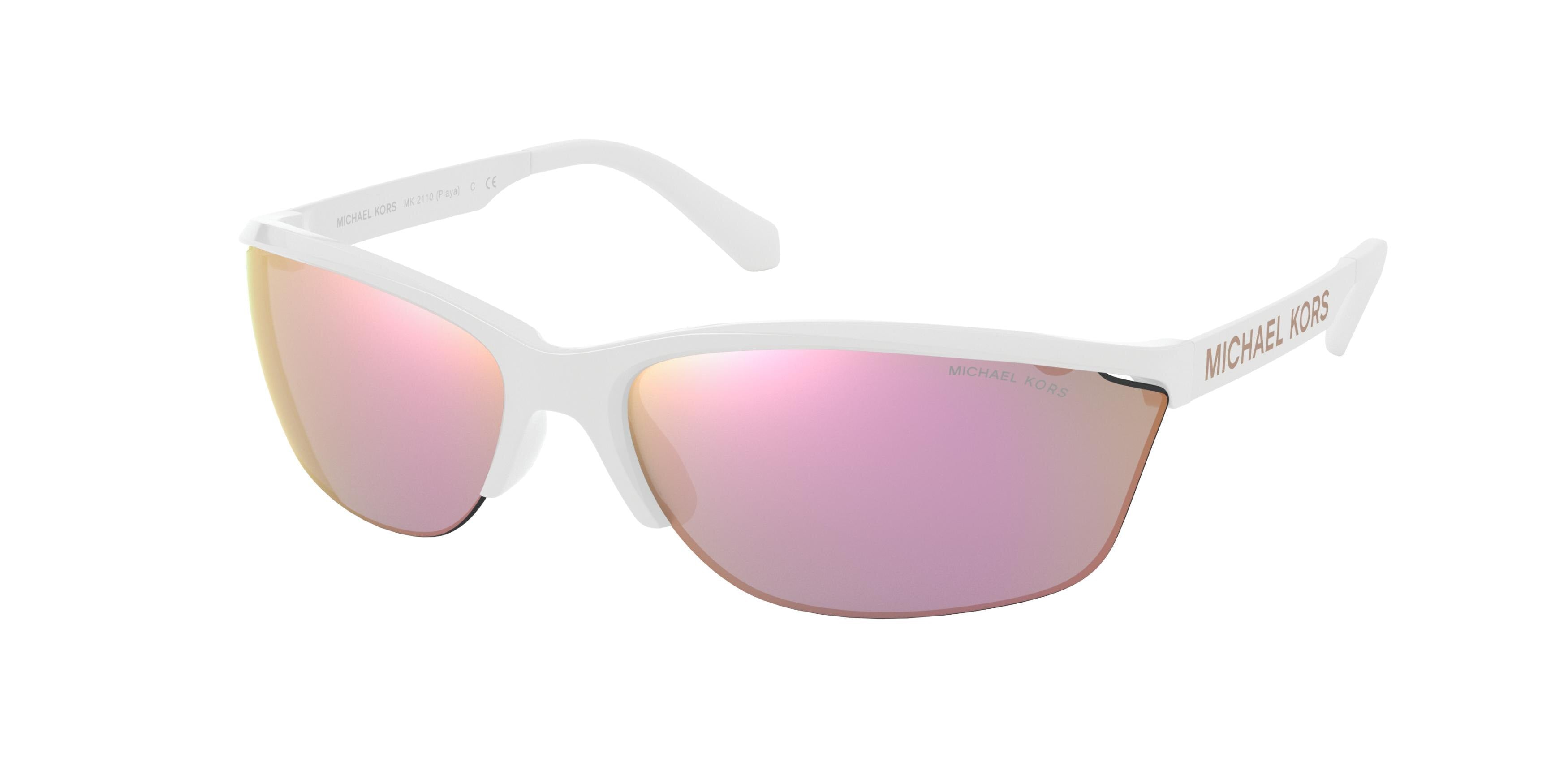 Michael Kors PLAYA MK2110 Rectangle Sunglasses 30994Z-White 71-130-18 - Color Map White