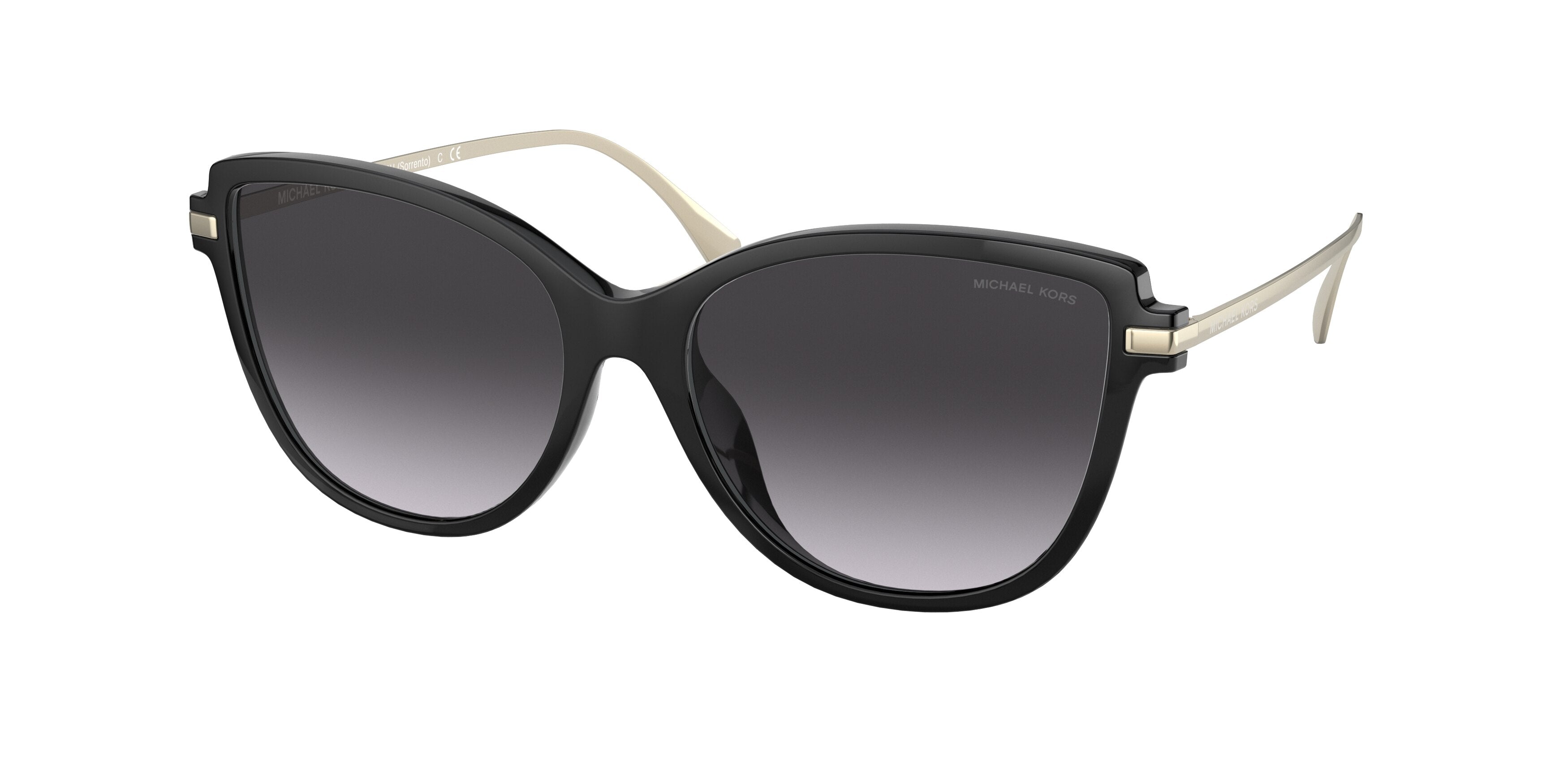 Michael Kors SORRENTO MK2130U Cat Eye Sunglasses 33328G-Black 56-140-16 - Color Map Black