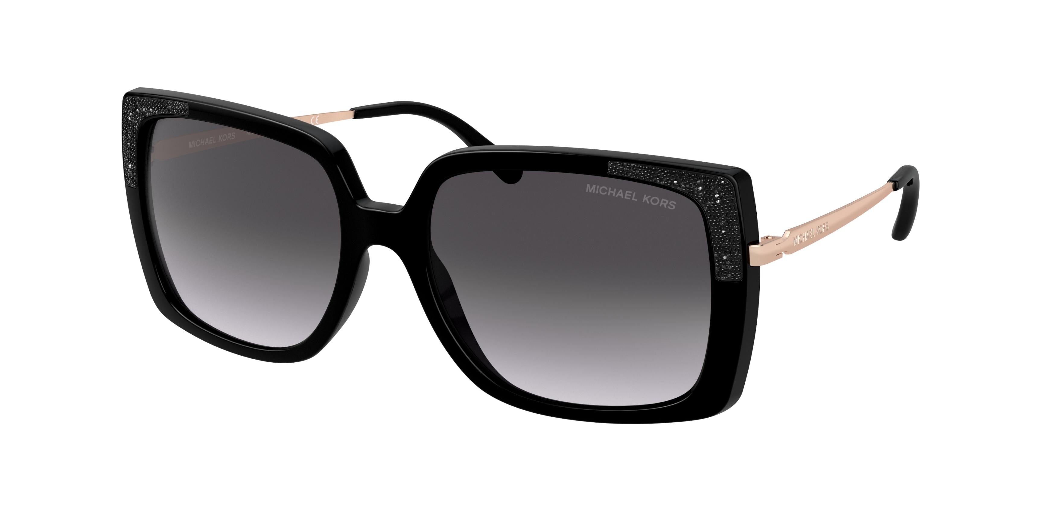 Michael Kors ROCHELLE MK2131 Square Sunglasses 33328G-Black 56-140-17 - Color Map Black