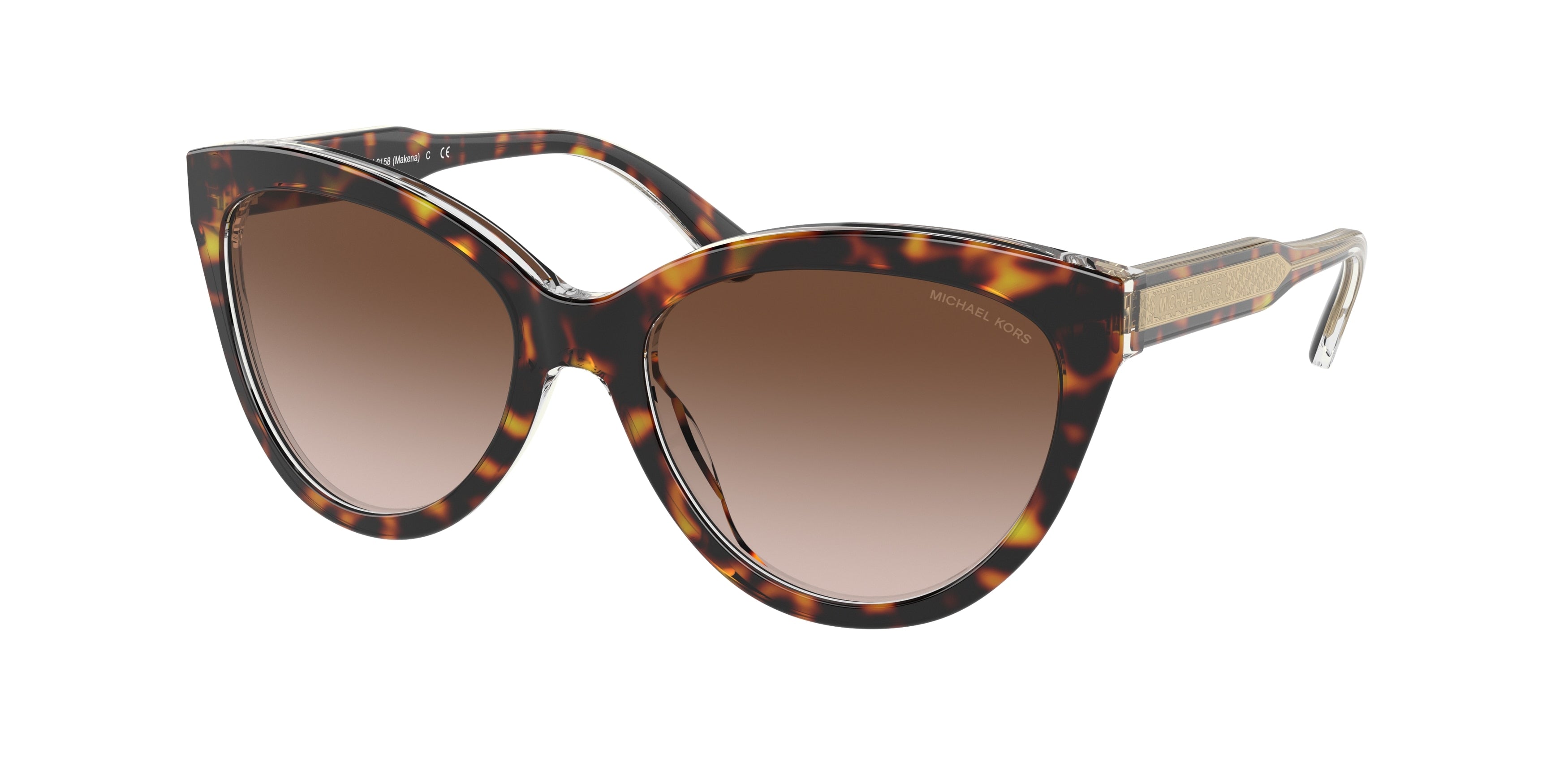 Michael Kors MAKENA MK2158 Cat Eye Sunglasses 310213-Dark Tortoise/Clear 55-140-18 - Color Map Tortoise