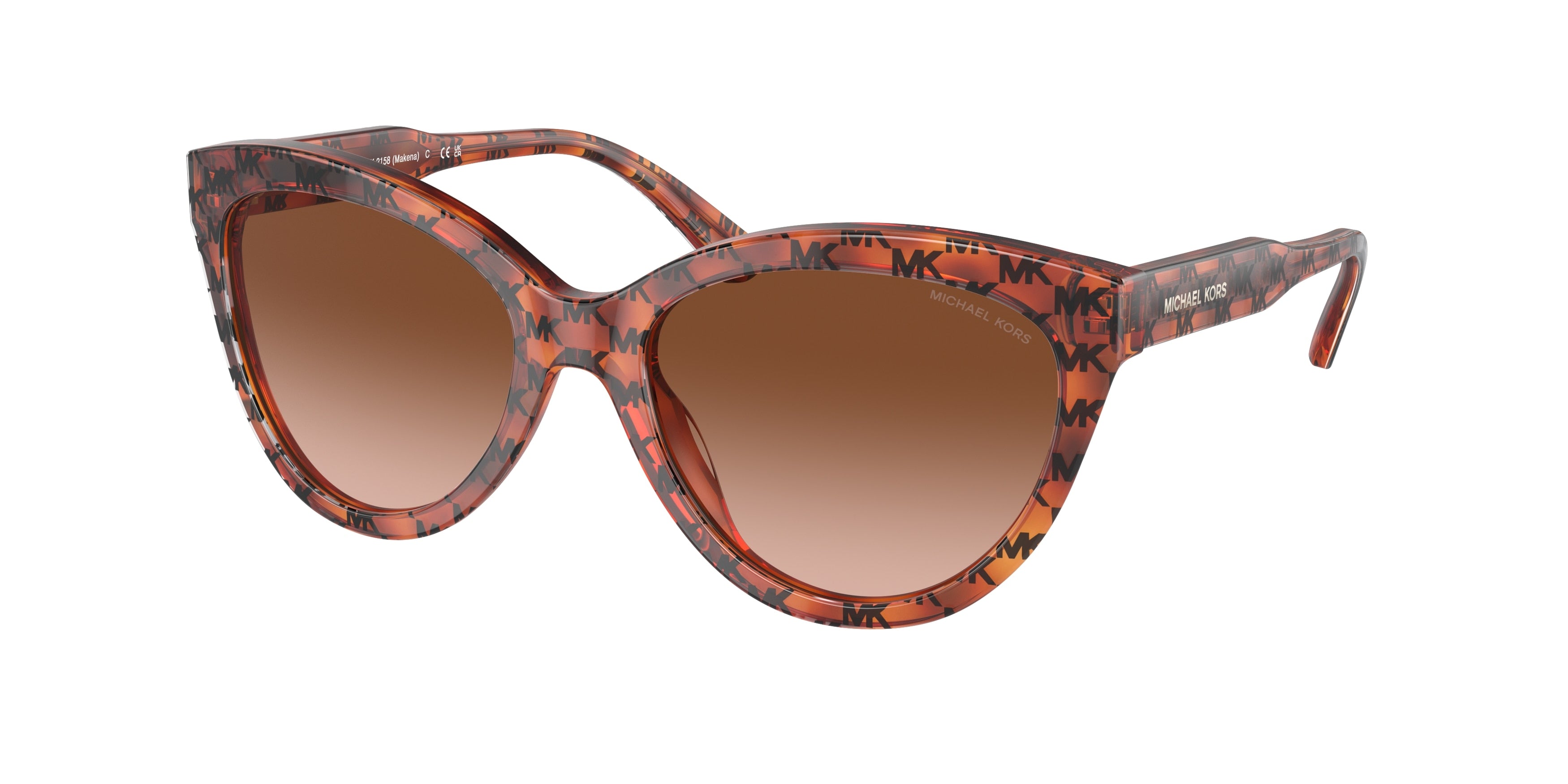 Michael Kors MAKENA MK2158 Cat Eye Sunglasses 34453B-Amber Mk Heritage 55-140-18 - Color Map Brown