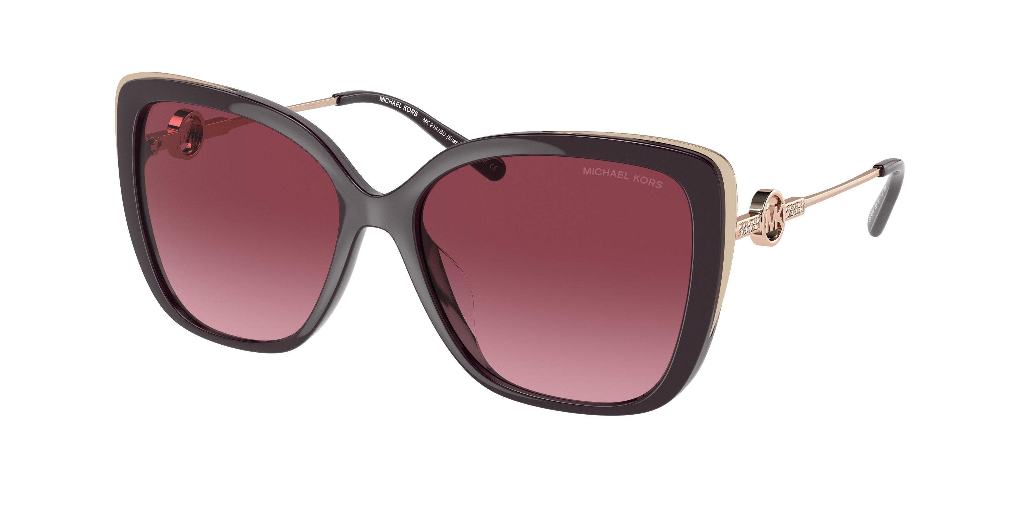 Michael Kors EAST HAMPTON MK2161BU Butterfly Sunglasses 33448H-Cordovan 56-142-16 - Color Map Brown