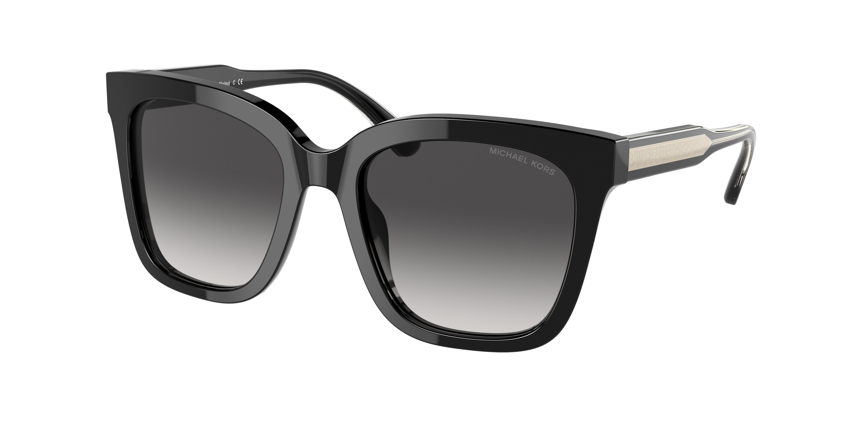 Michael Kors SAN MARINO MK2163 Square Sunglasses 30058G-Black 52-140-19 - Color Map Black