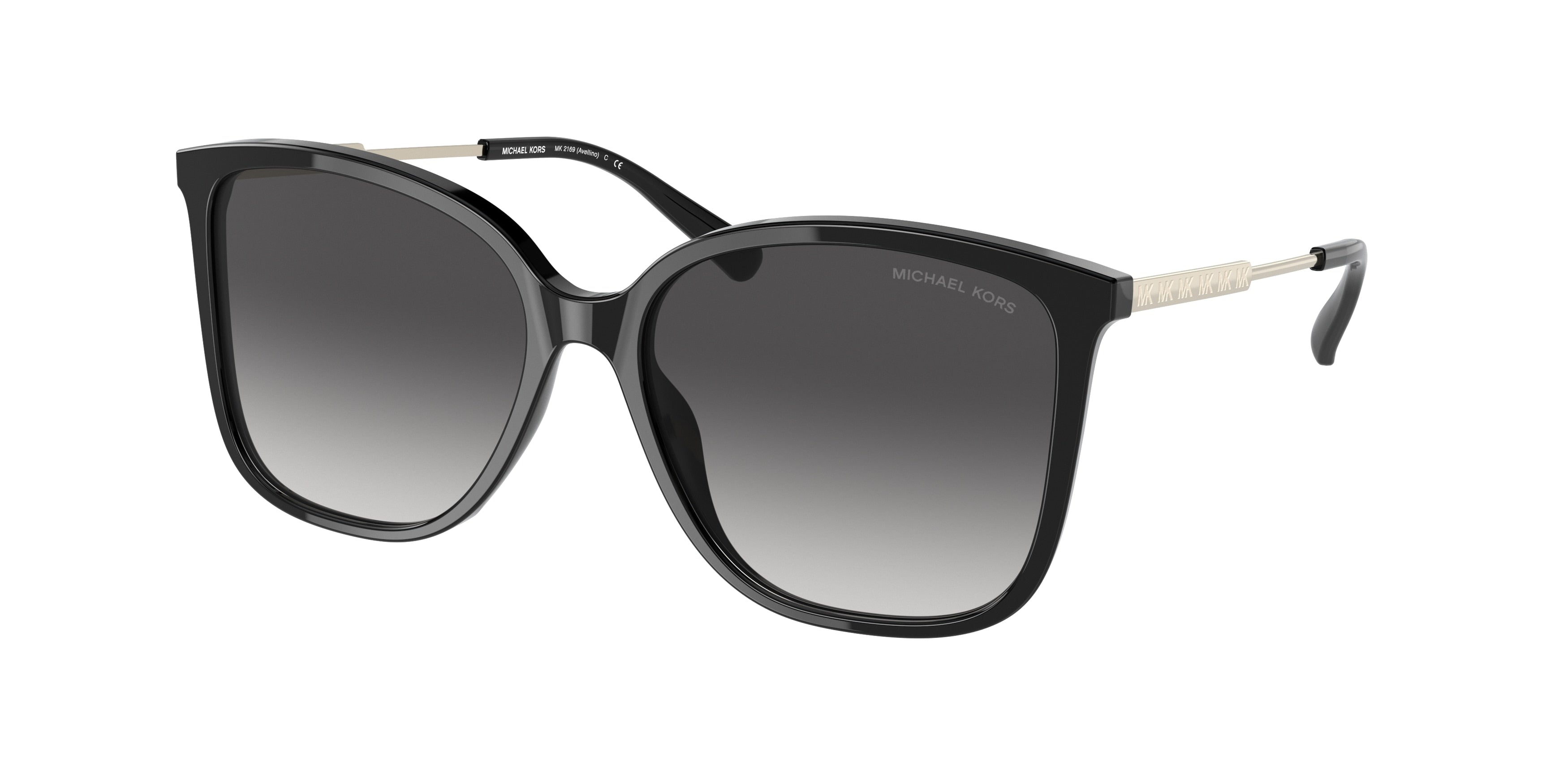 Michael Kors AVELLINO MK2169 Square Sunglasses 30058G-Black 56-140-16 - Color Map Black