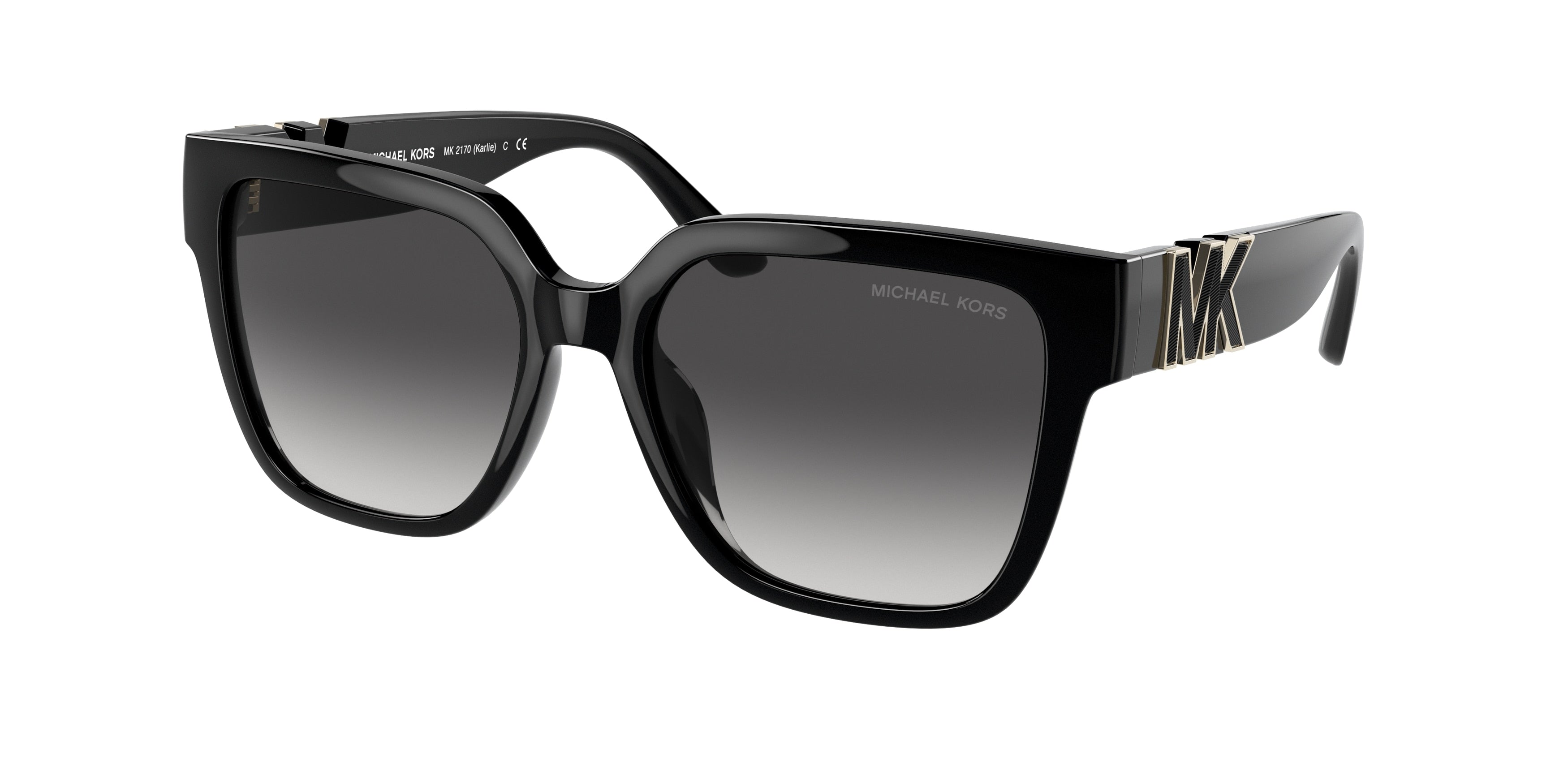 Michael Kors KARLIE MK2170U Square Sunglasses 30058G-Black 54-140-17 - Color Map Black