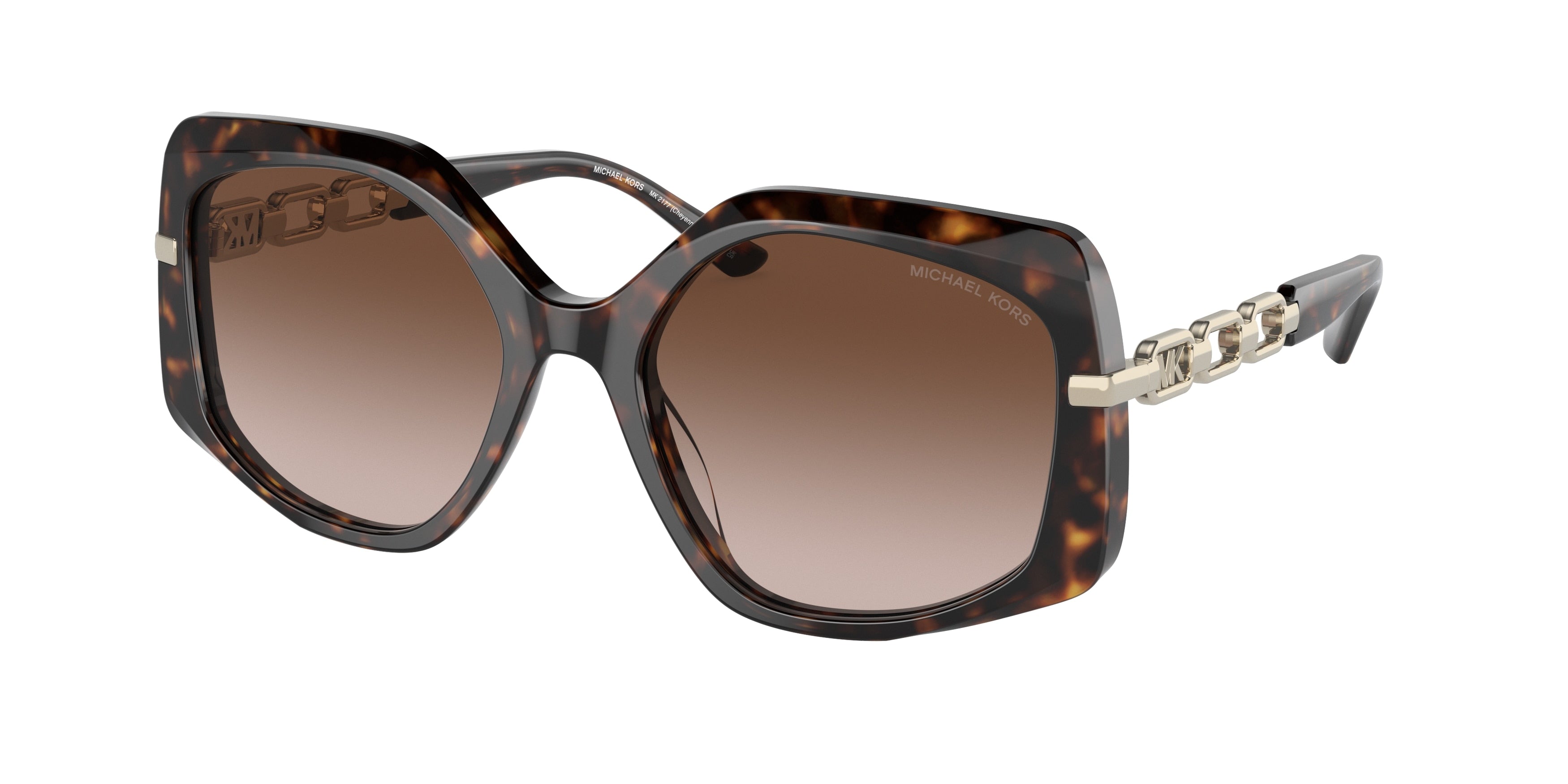 Michael Kors CHEYENNE MK2177 Irregular Sunglasses 300613-Dark Tortoise 56-140-19 - Color Map Tortoise