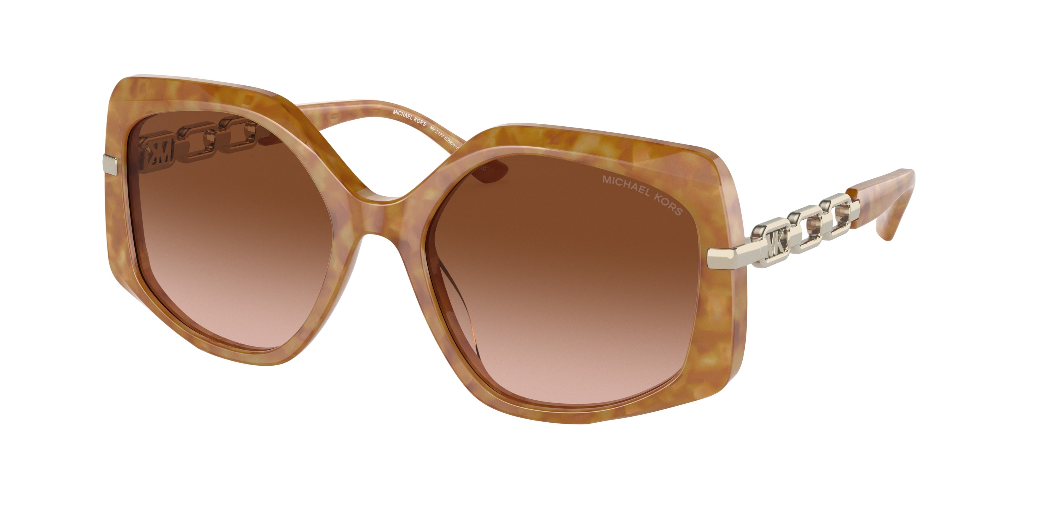 Michael Kors CHEYENNE MK2177 Irregular Sunglasses 39153B-Marigold Tortoise 56-140-19 - Color Map Tortoise