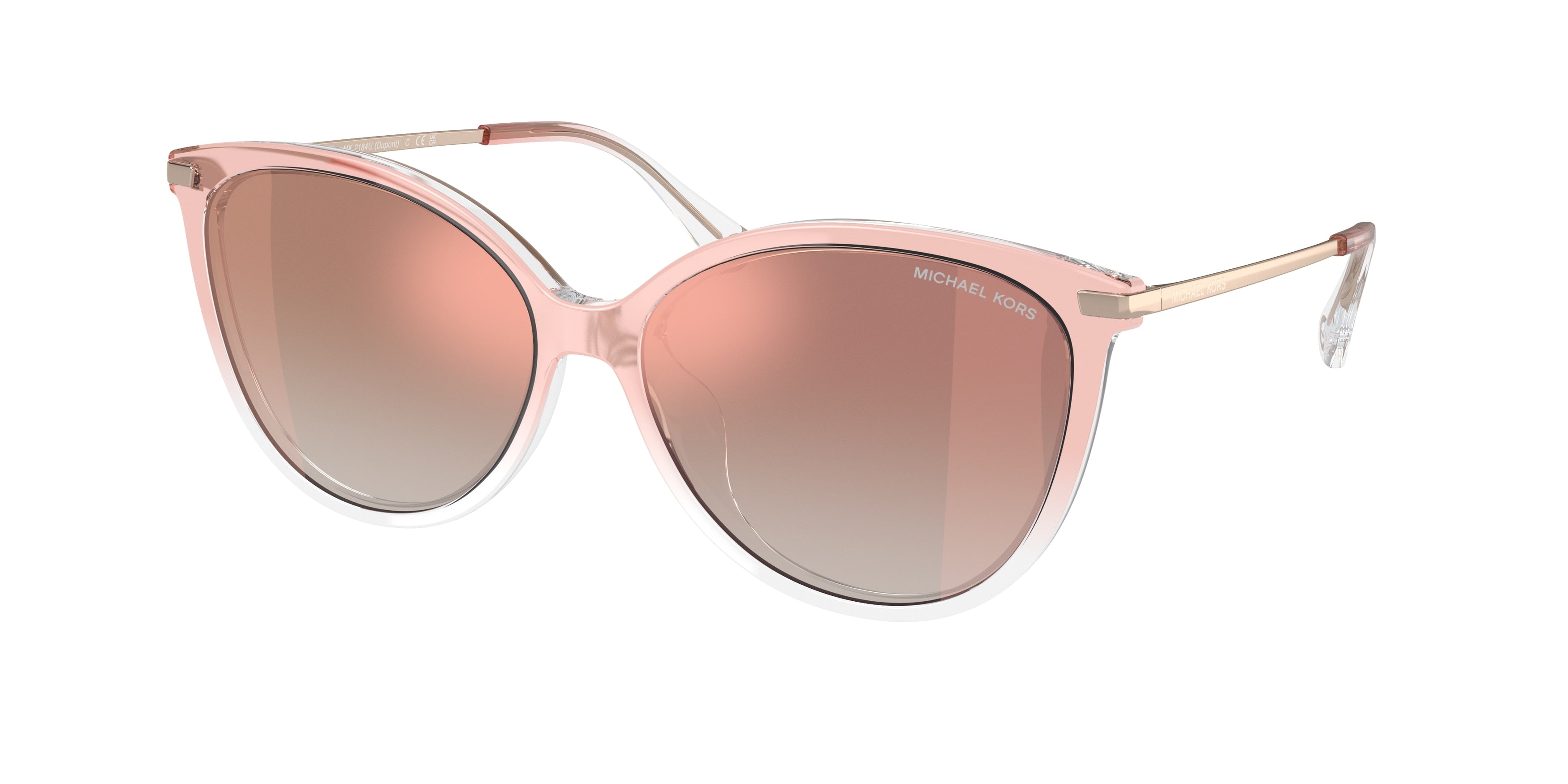 Michael Kors DUPONT MK2184U Cat Eye Sunglasses 32556F-Pink To Clear 58-140-15 - Color Map Pink
