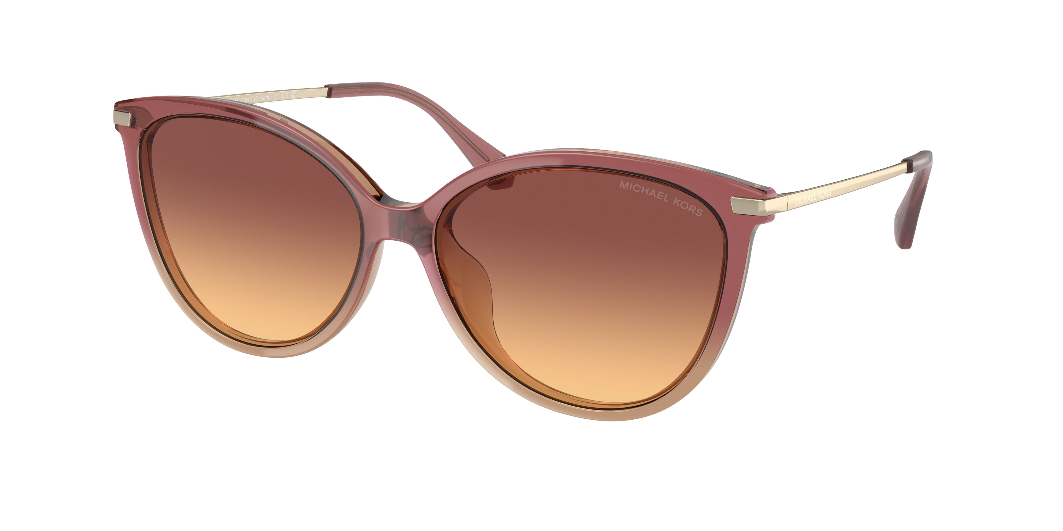 Michael Kors DUPONT MK2184U Cat Eye Sunglasses 325678-Dusty Rose Light Brown 58-140-15 - Color Map Pink