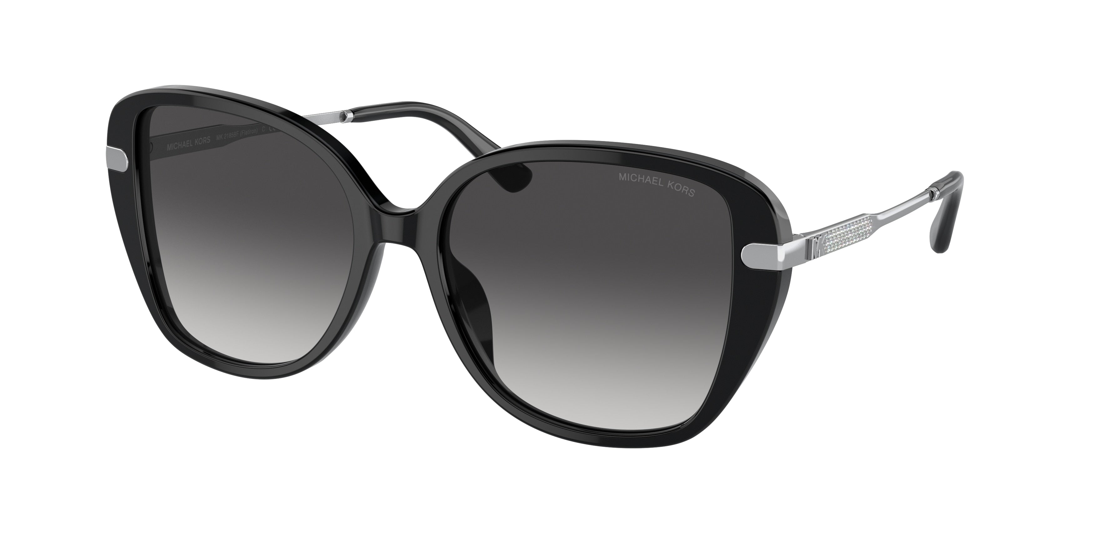 Michael Kors FLATIRON MK2185BF Square Sunglasses 30058G-Black 57-145-17 - Color Map Black