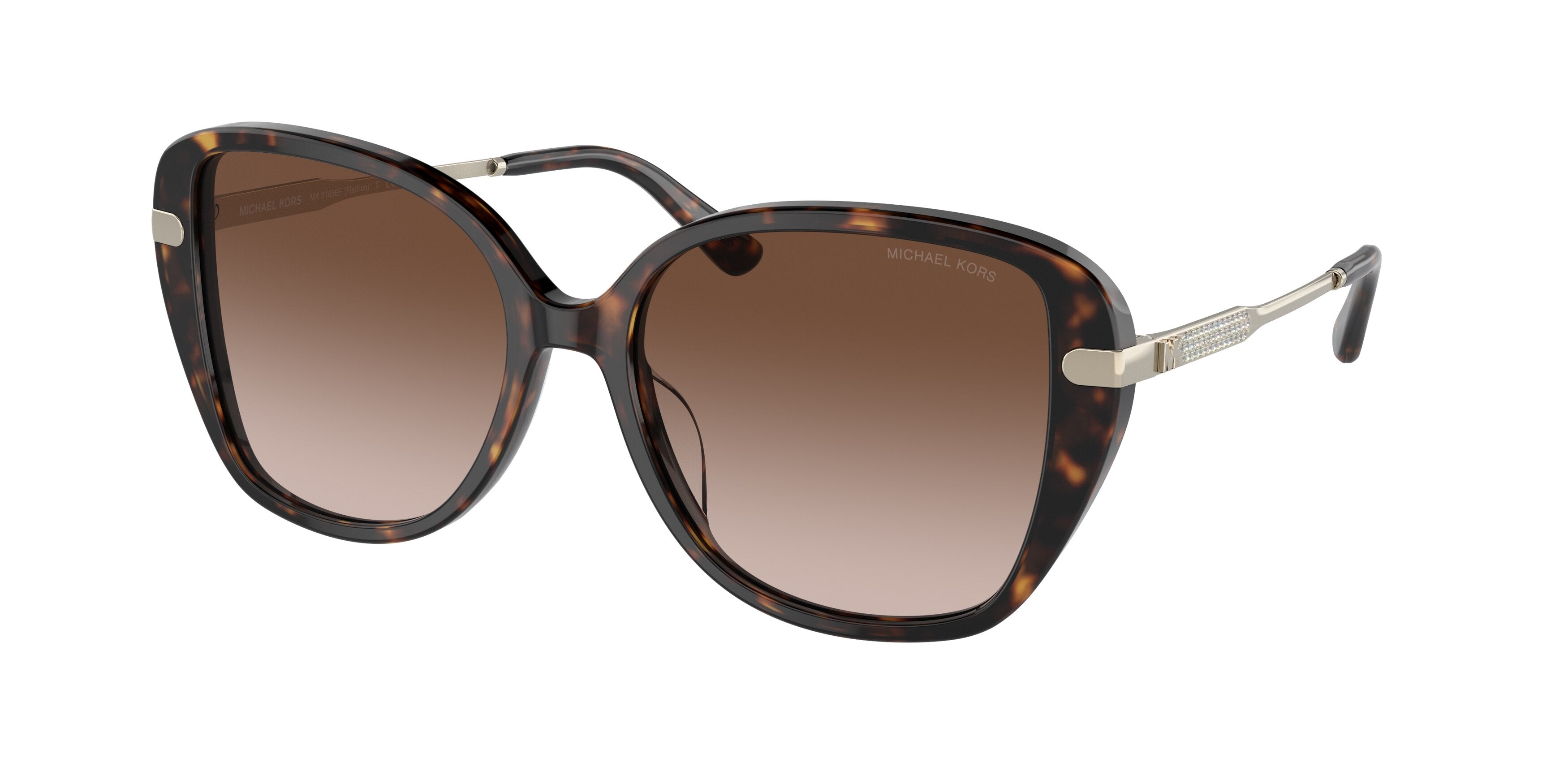 Michael Kors FLATIRON MK2185BF Square Sunglasses 300613-Dark Tortoise 57-145-17 - Color Map Tortoise