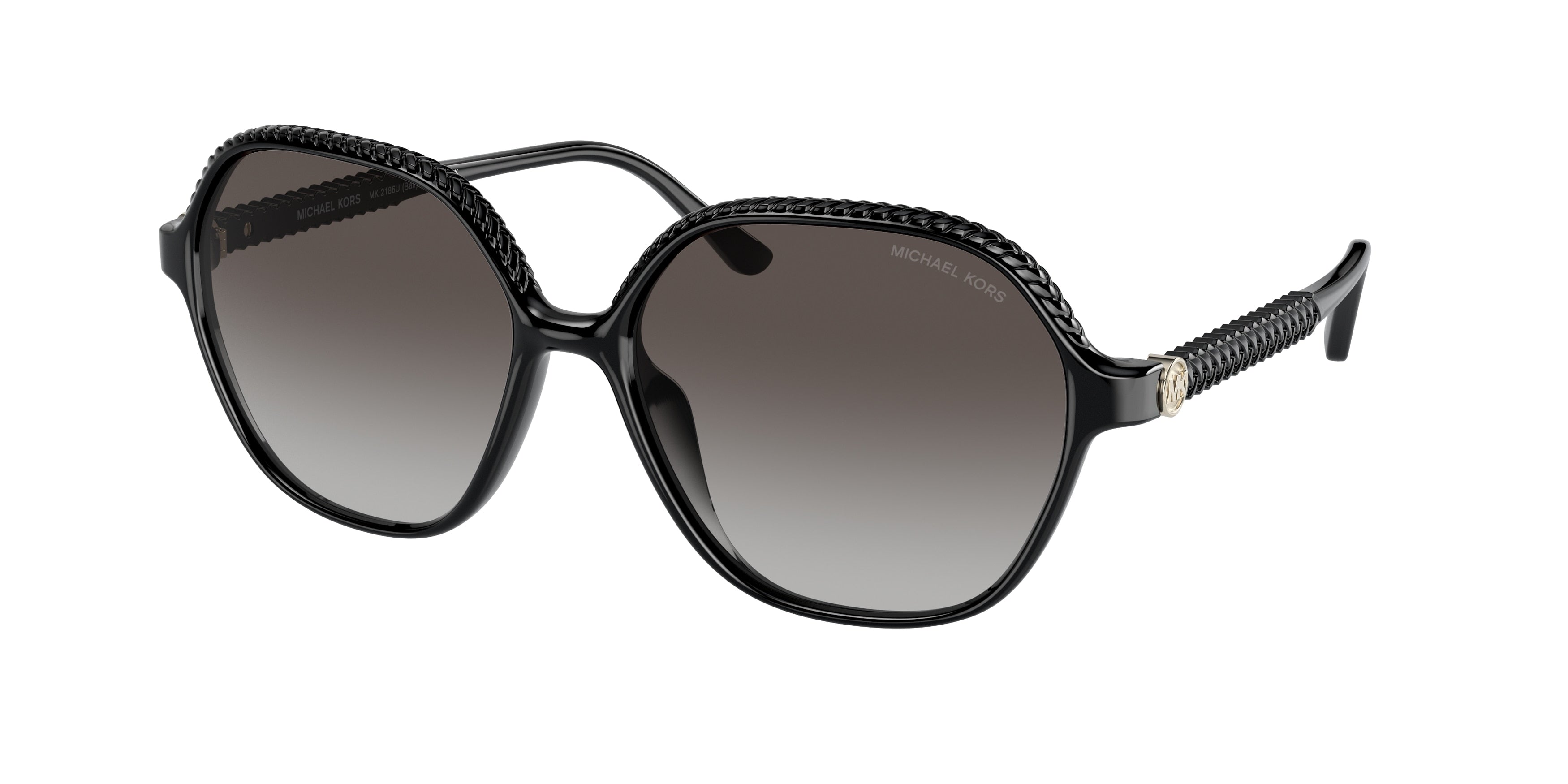 Michael Kors BALI MK2186U Irregular Sunglasses 30058G-Black 58-140-16 - Color Map Black