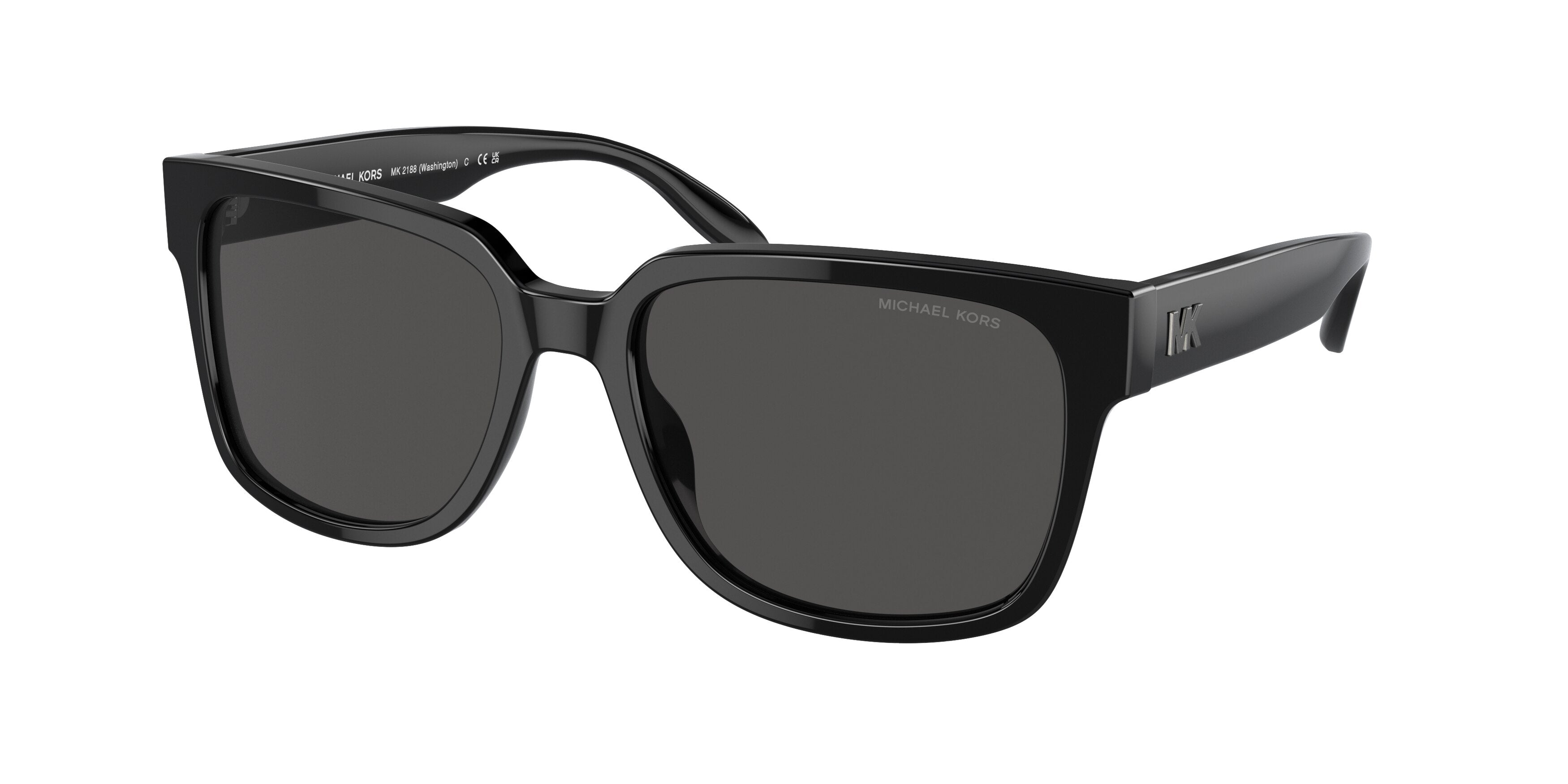 Michael Kors WASHINGTON MK2188 Square Sunglasses 300587-Black 57-145-18 - Color Map Black
