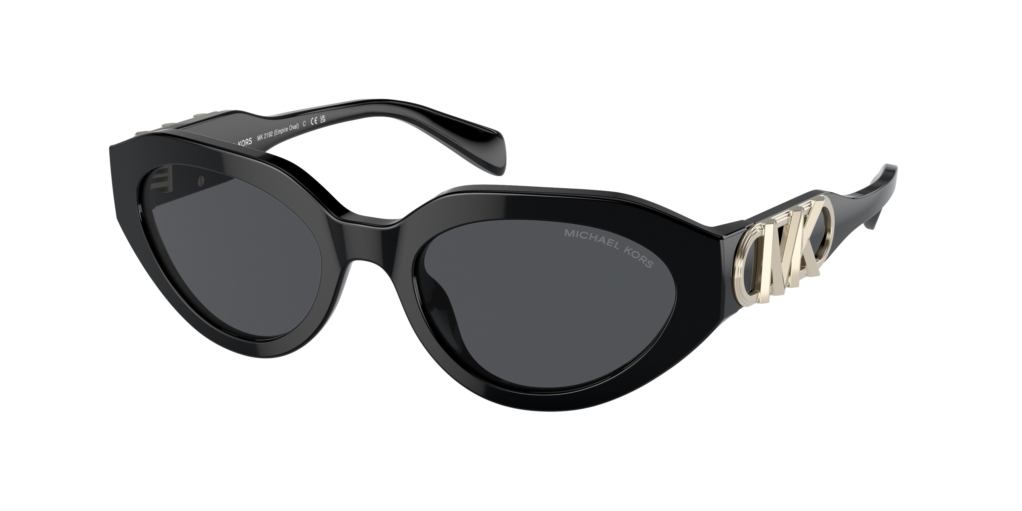 Michael Kors EMPIRE OVAL MK2192 Oval Sunglasses 300587-Black 53-140-20 - Color Map Black