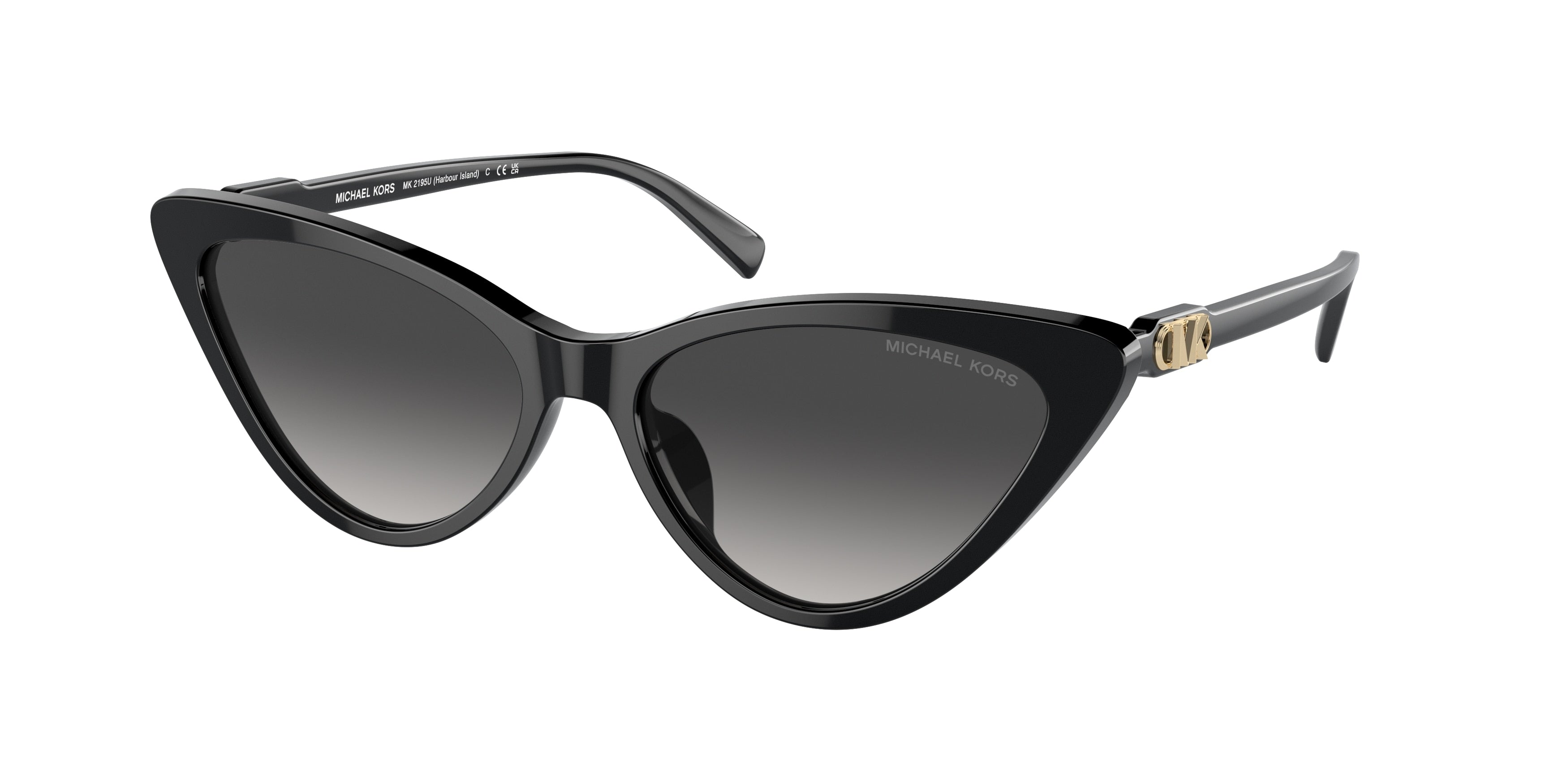 Michael Kors HARBOUR ISLAND MK2195U Cat Eye Sunglasses 30058G-Black 56-140-16 - Color Map Black