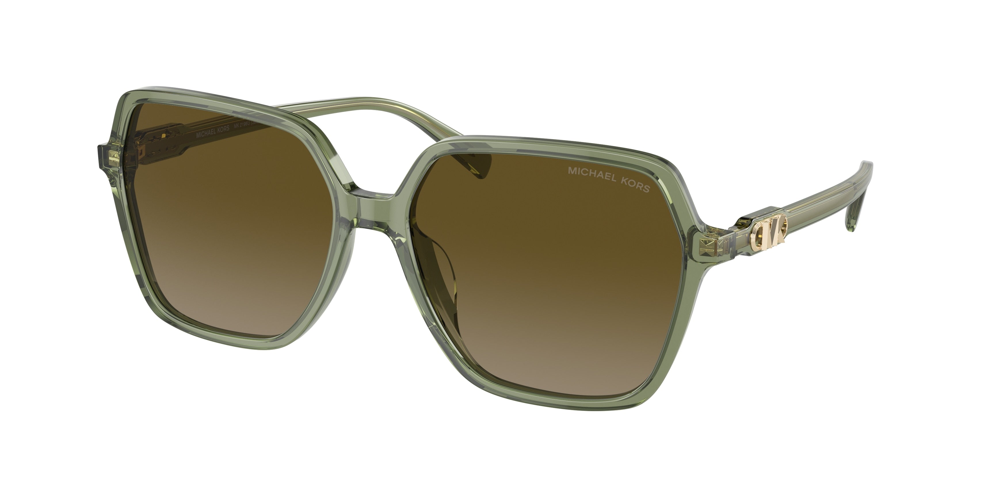 Michael Kors JASPER MK2196U Square Sunglasses 394413-Green Transparent 58-140-16 - Color Map Green