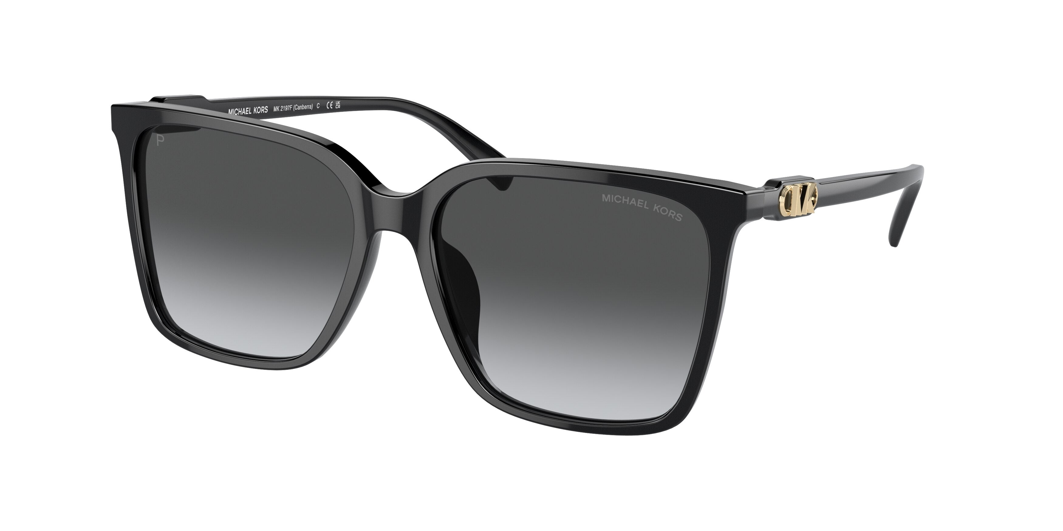 Michael Kors CANBERRA MK2197F Rectangle Sunglasses 3005T3-Black 58-150-16 - Color Map Black