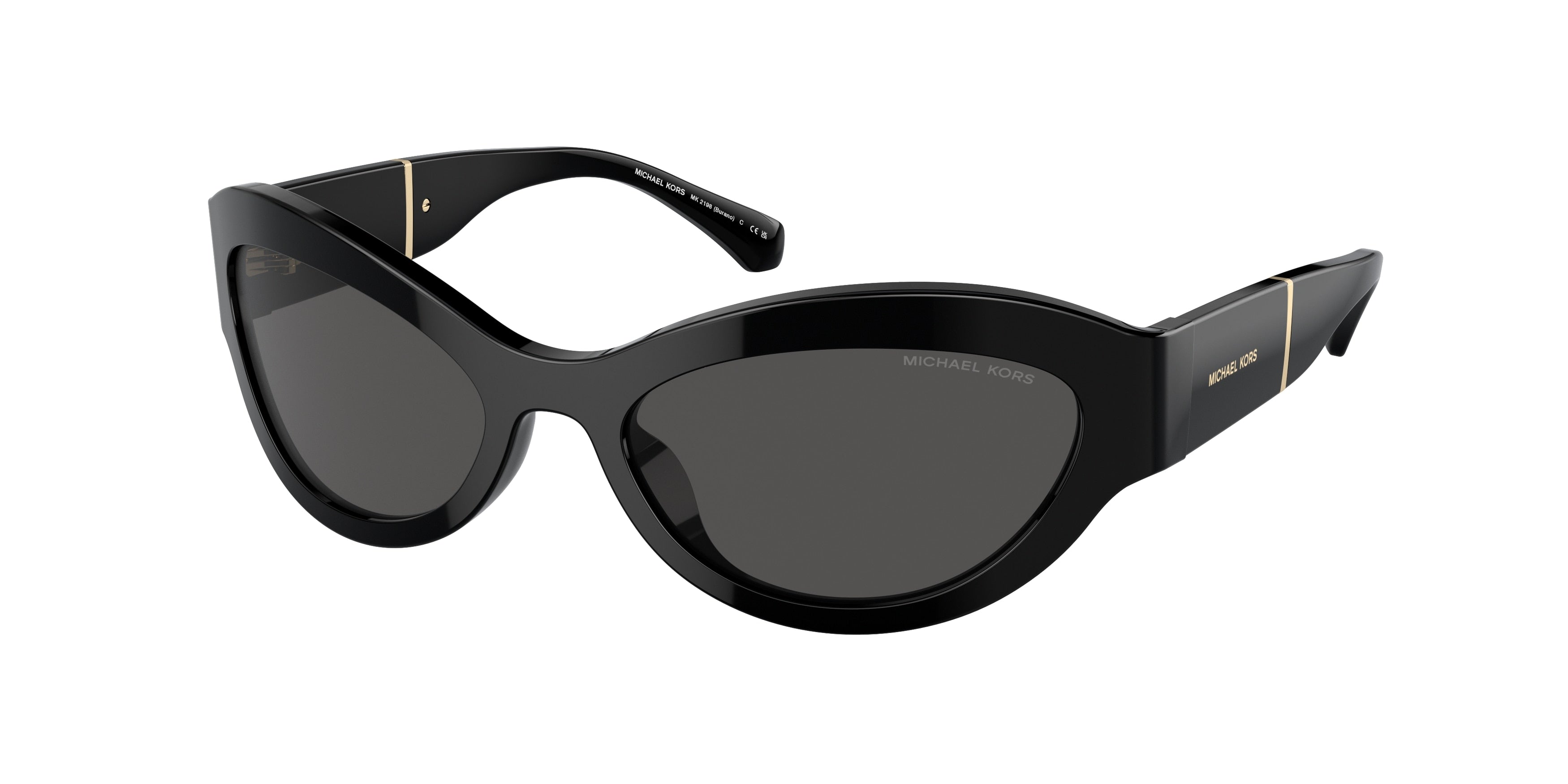 Michael Kors BURANO MK2198 Oval Sunglasses 300587-Black 59-130-19 - Color Map Black
