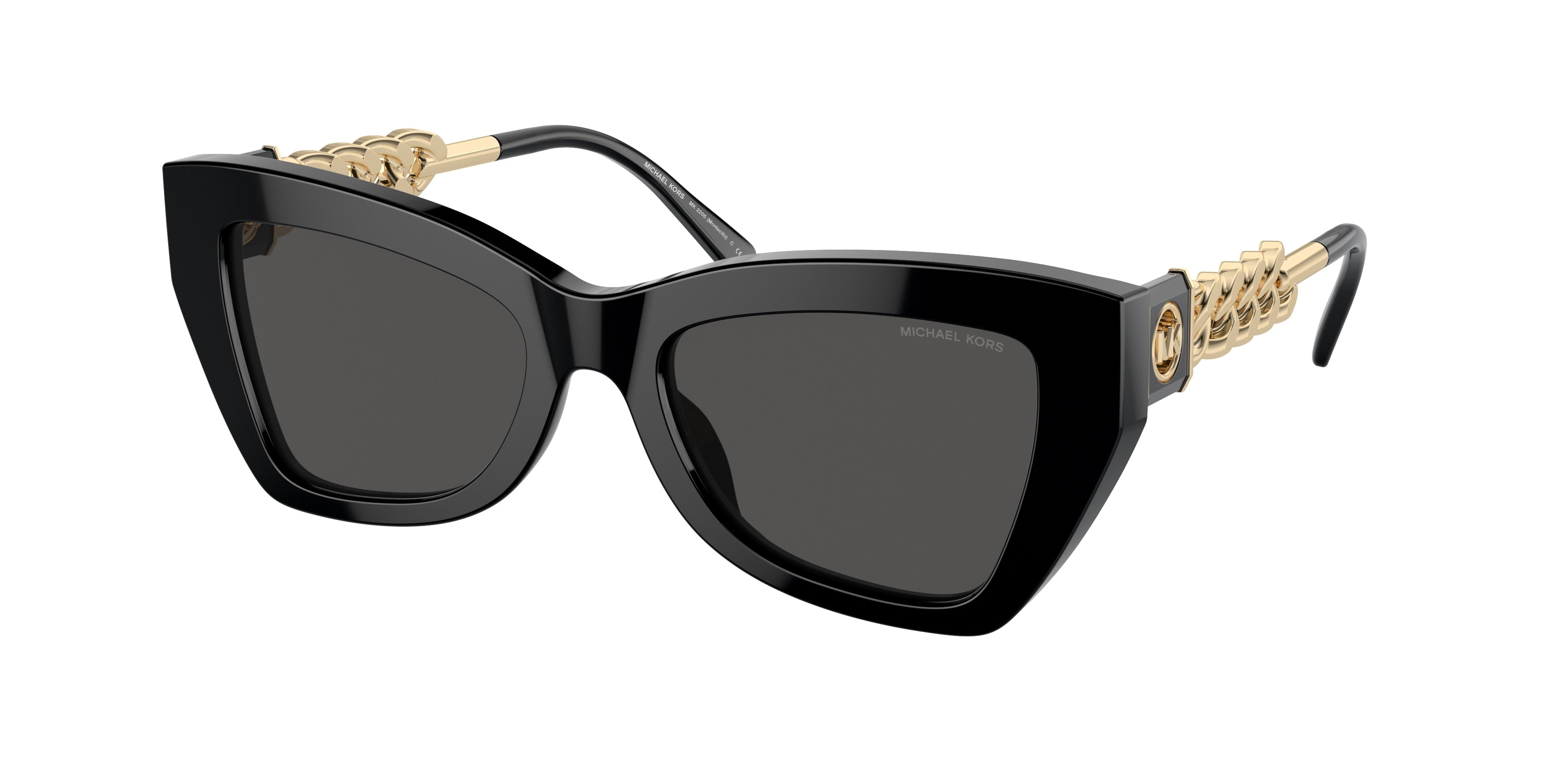 Michael Kors MONTECITO MK2205 Cat Eye Sunglasses 300587-Black 52-140-19 - Color Map Black