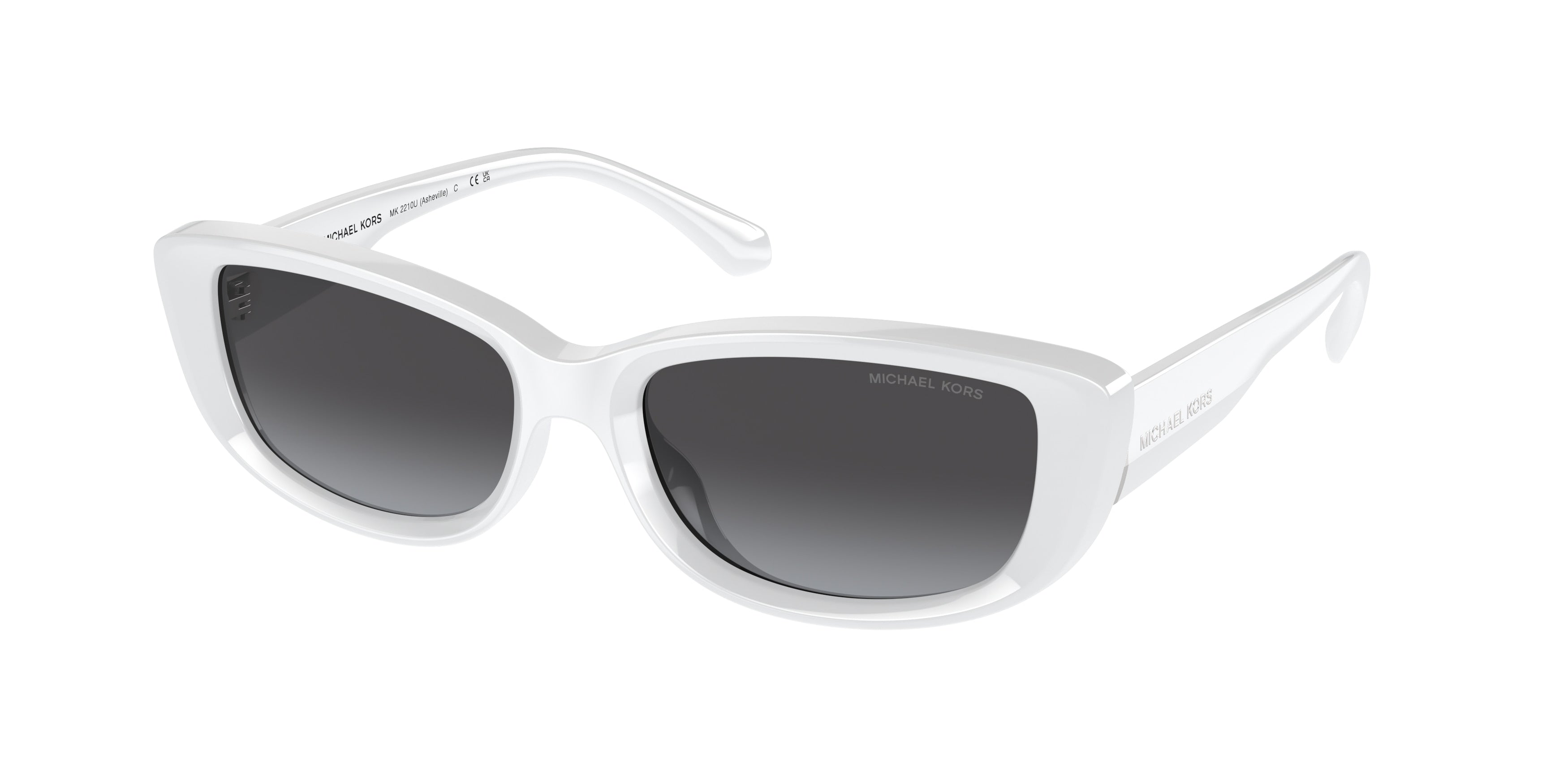 Michael Kors ASHEVILLE MK2210U Rectangle Sunglasses 31008G-Optic White 54-140-17 - Color Map White