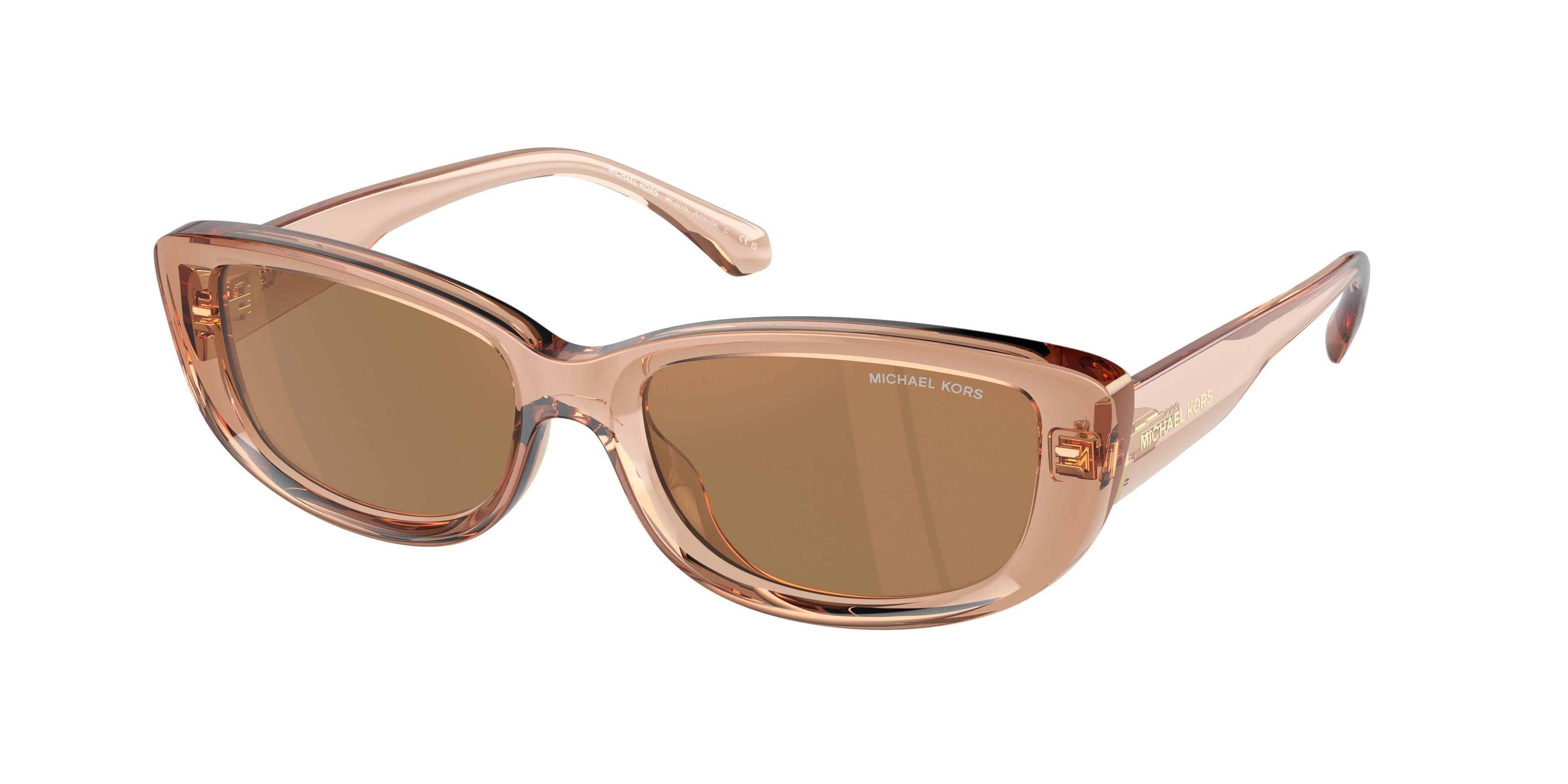 Michael Kors ASHEVILLE MK2210U Rectangle Sunglasses 3999/O-Brown Transparent 54-140-17 - Color Map Brown