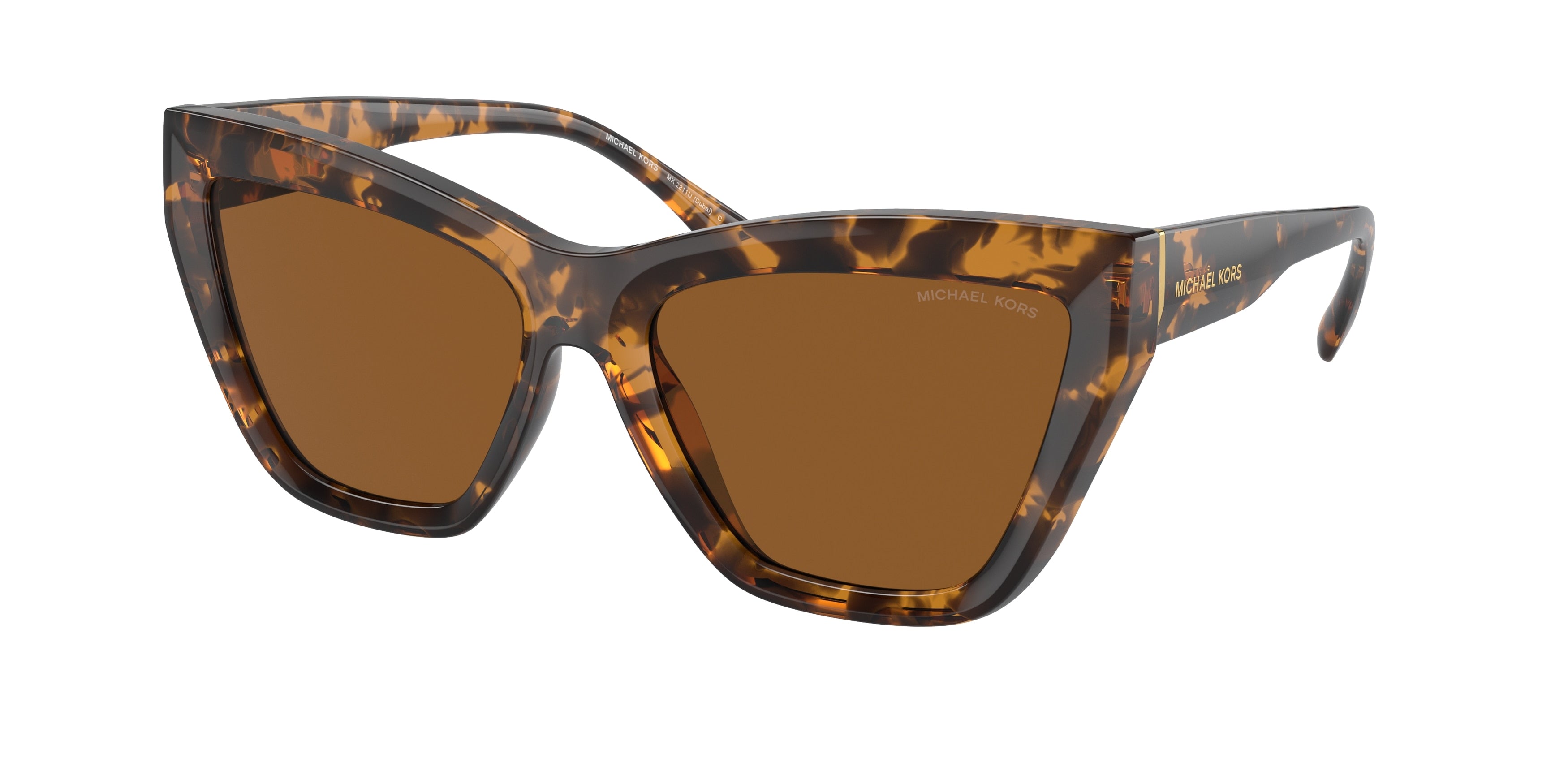 Michael Kors DUBAI MK2211U Cat Eye Sunglasses 300673-Dark Tortoise 57-140-17 - Color Map Tortoise